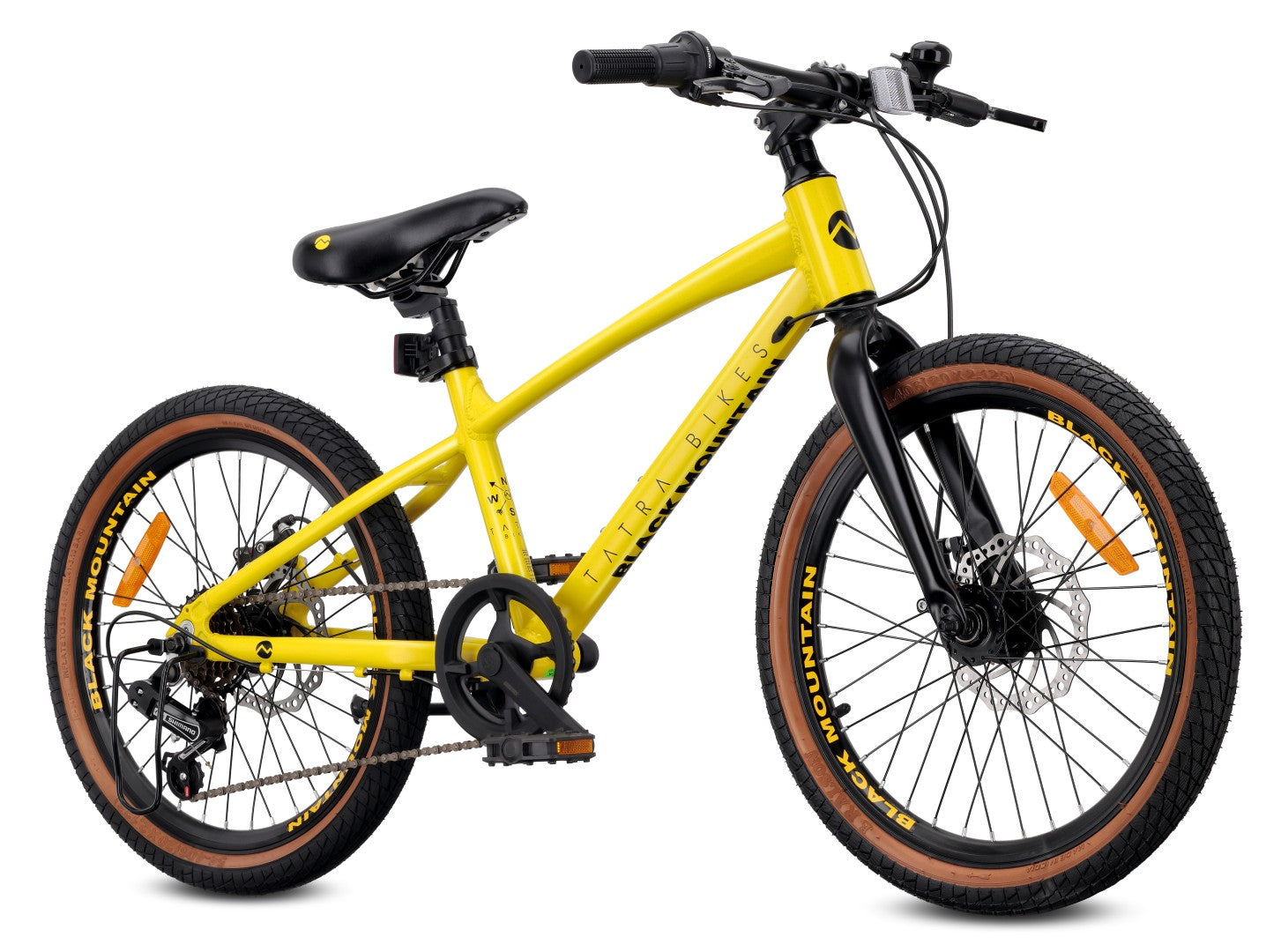 Rower dziecięcy 20 cali dla chłopca dziewczynki MTB Shimano 6 biegów lekki aluminiowy Tatra Bikes żółty