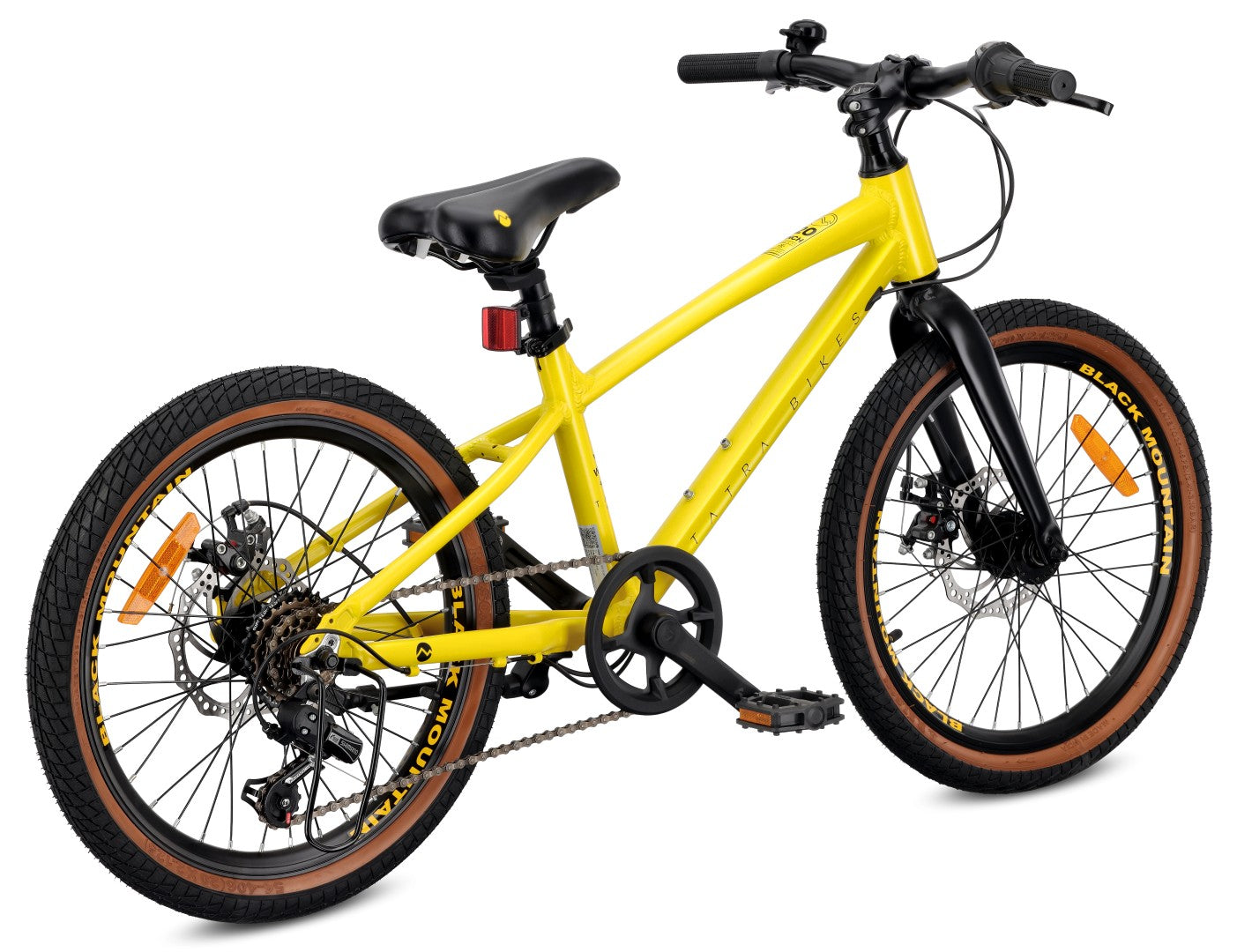 Rower dziecięcy 20 cali dla chłopca dziewczynki MTB Shimano 6 biegów lekki aluminiowy Tatra Bikes żółty