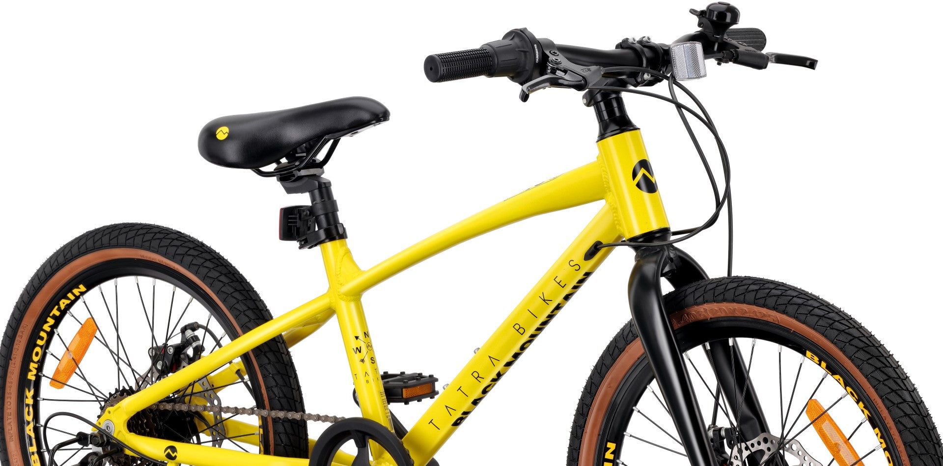 Rower dziecięcy 20 cali dla chłopca dziewczynki MTB Shimano 6 biegów lekki aluminiowy Tatra Bikes żółty