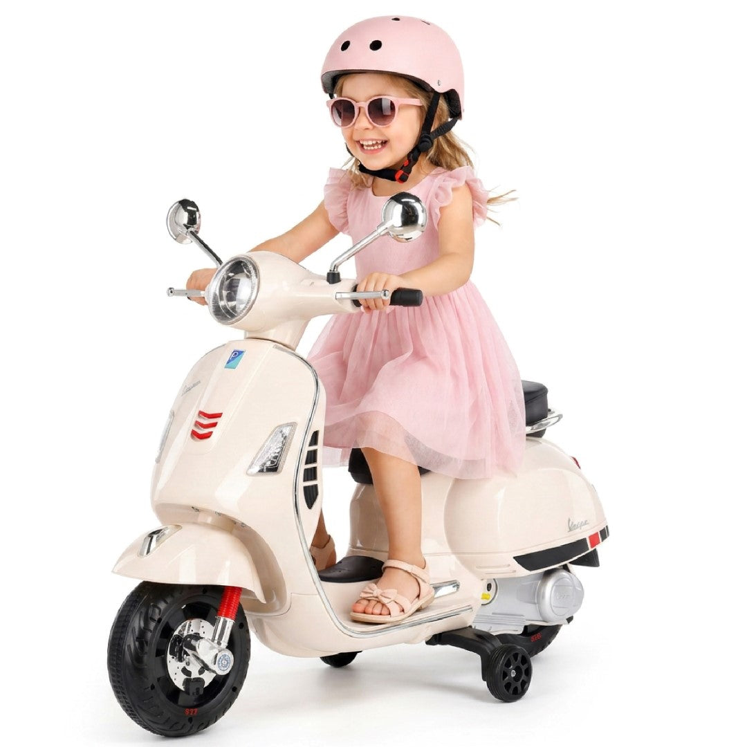 Jeździk dla dziecka Skuter Vespa na akumulator Motorek elektryczny MAXI biały Sun Baby