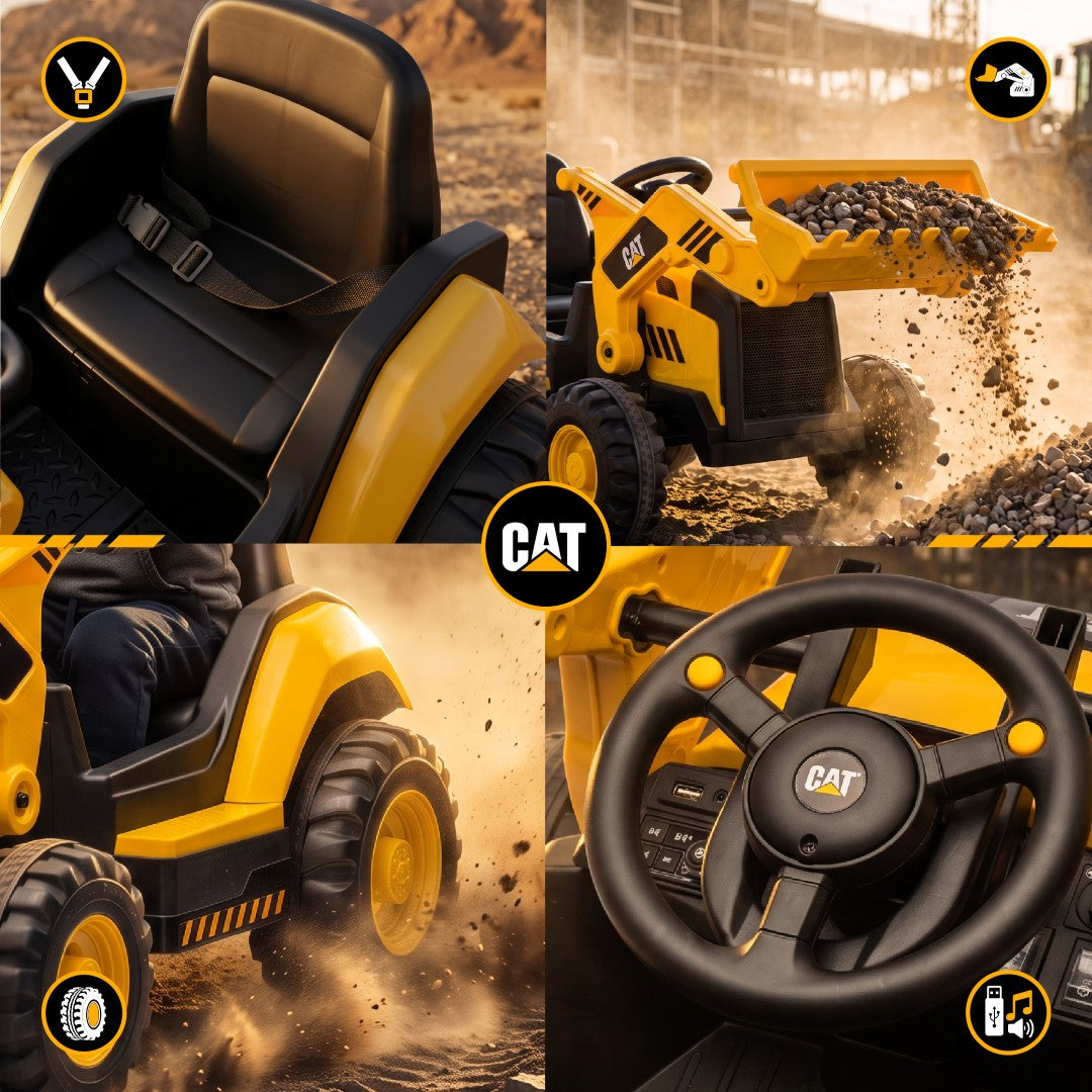 Battery charger Ride-on car pusher CAT Gigant MP3 yellow Sun Baby