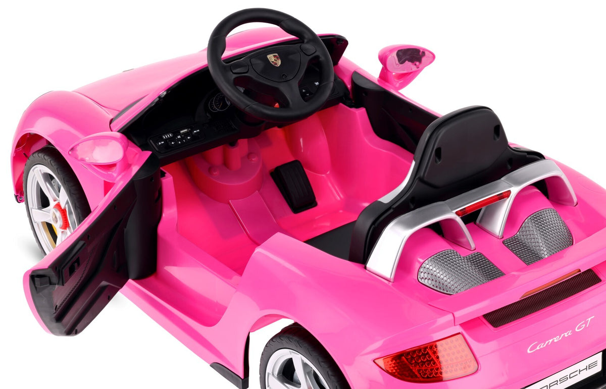 Sun Baby auto na akumulator Porsche Carrera GT Cabrio 12V, pilot, MP3, 2 silniki 390, różowe