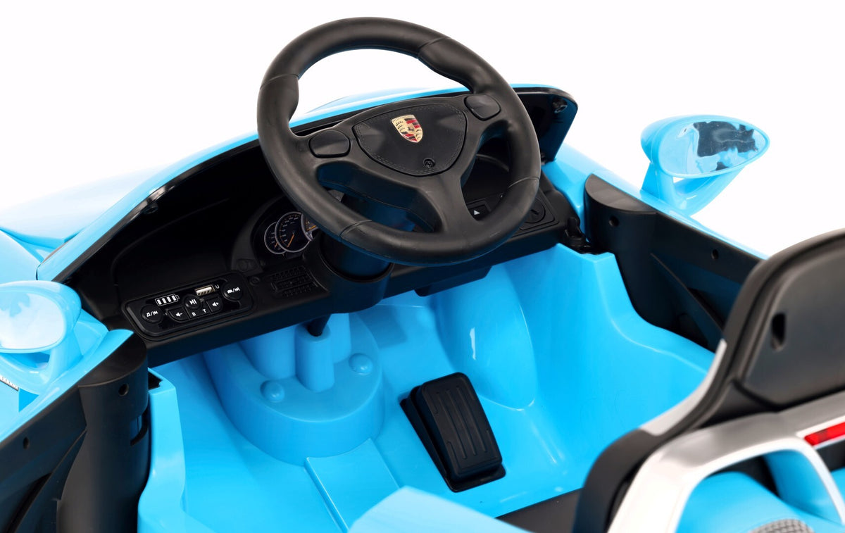 Sun Baby auto na akumulator Porsche Carrera GT Cabrio 12V, pilot, MP3, 2 silniki 390, niebieskie