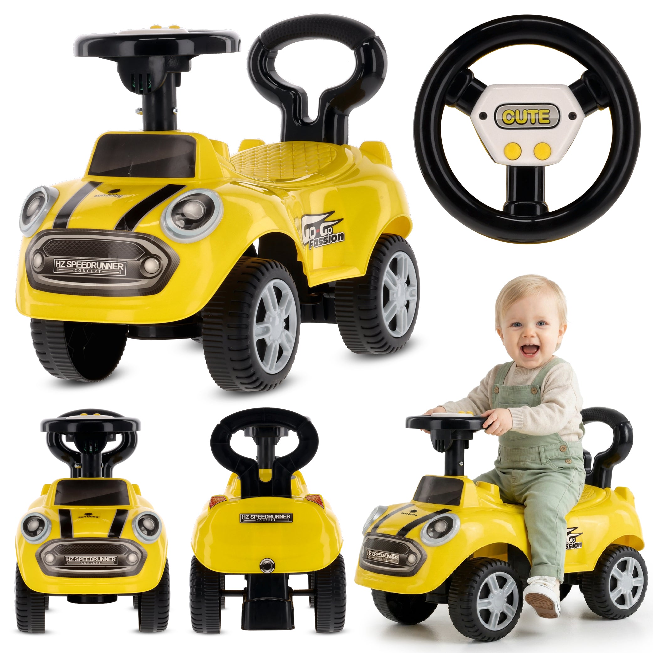 Ride-on car pusher GO GO Fassion yellow