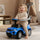 Ride-on pusher baby walker with handle and clamp Sport car blue