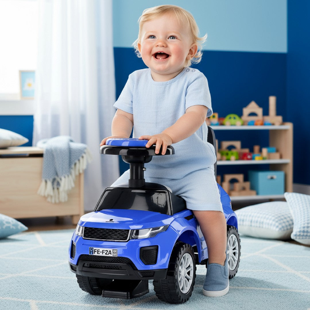 Jeździk dla dziecka pchacz na roczek niebieski 12m+