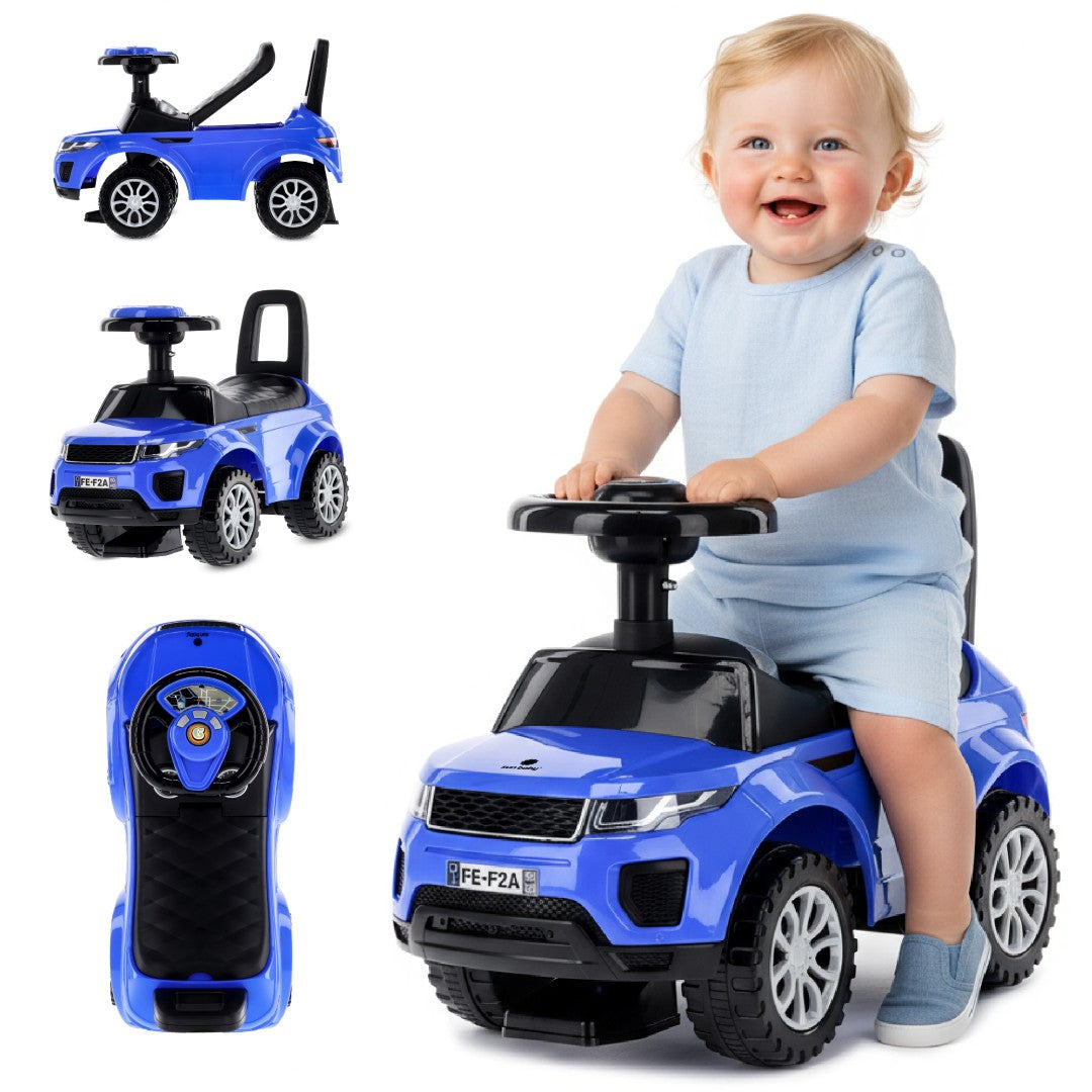 Jeździk dla dziecka pchacz na roczek niebieski 12m+