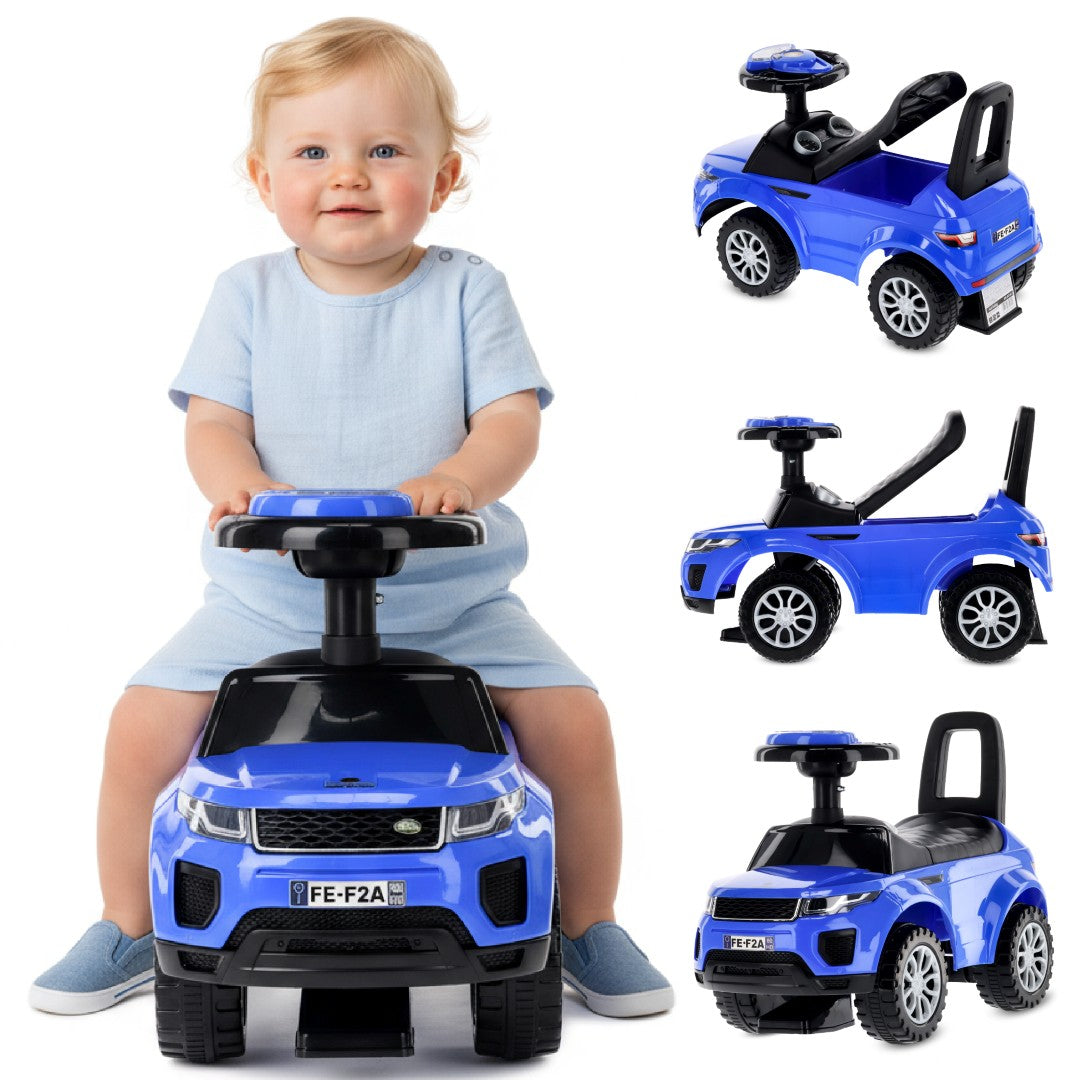 Jeździk dla dziecka pchacz na roczek niebieski 12m+