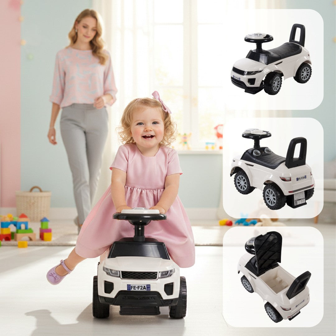 Jeździk dla dziecka pchacz na roczek biały 12m+