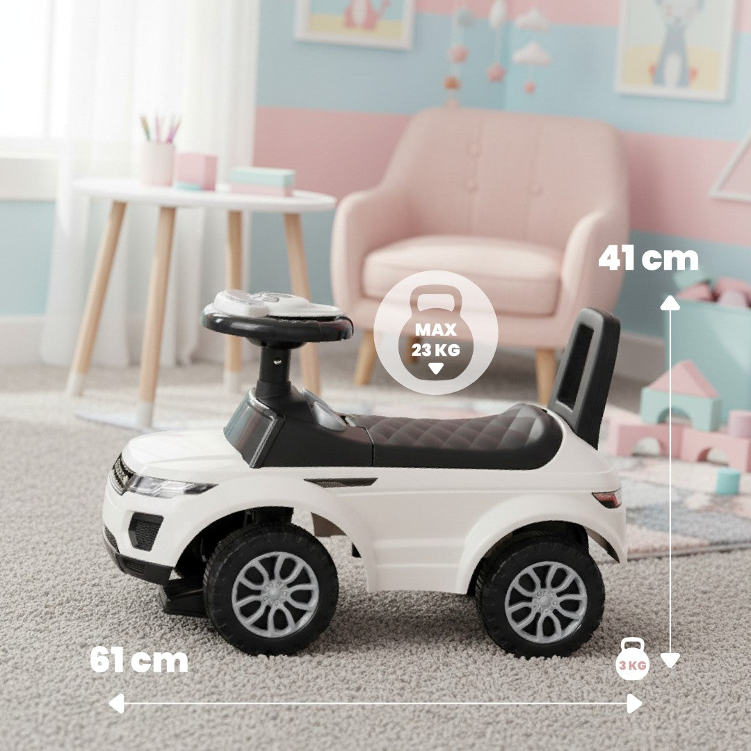 Jeździk dla dziecka pchacz na roczek biały 12m+