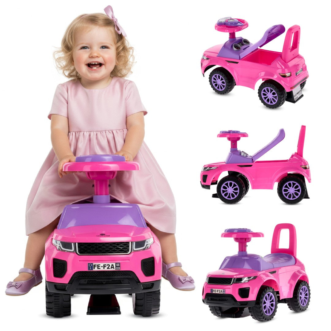 Jeździk dla dziecka pchacz na roczek różowy 12m+