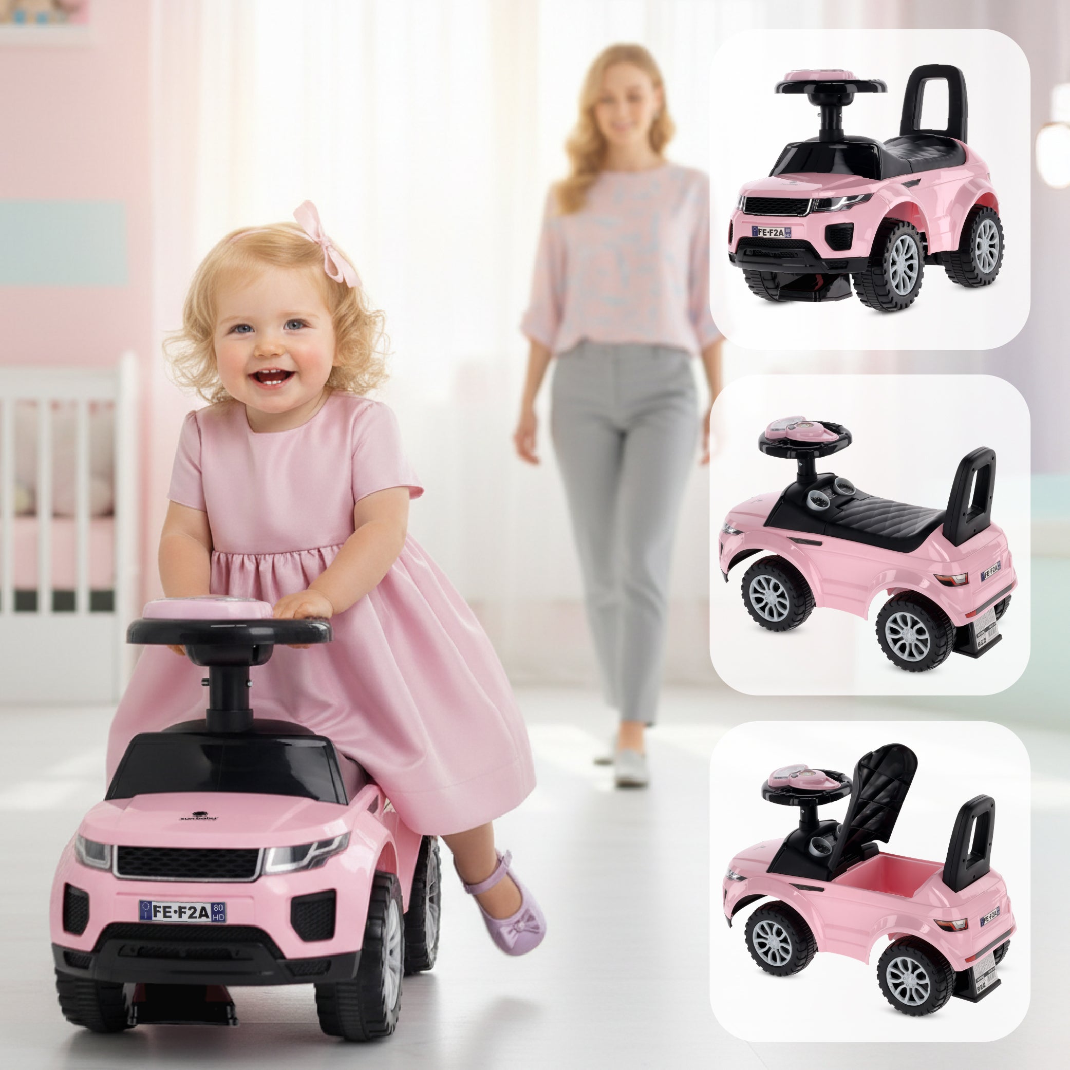 Sun Baby Rutschauto für Einjährige, hellrosa