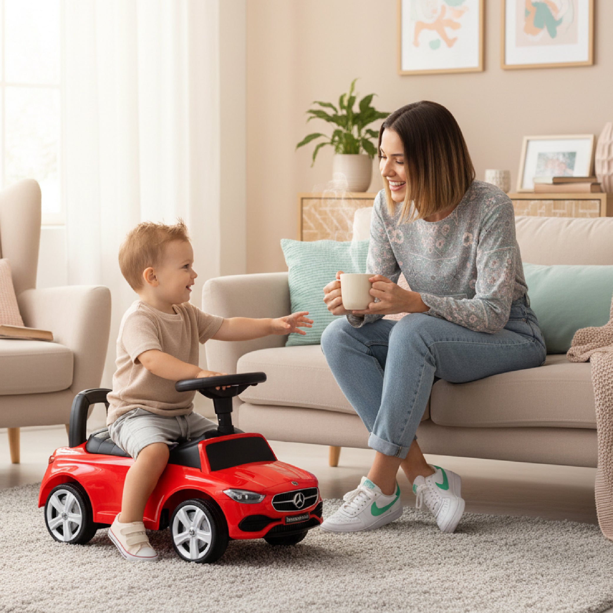 Mercedes C-Klasse roter Sun Baby Kinderwagen