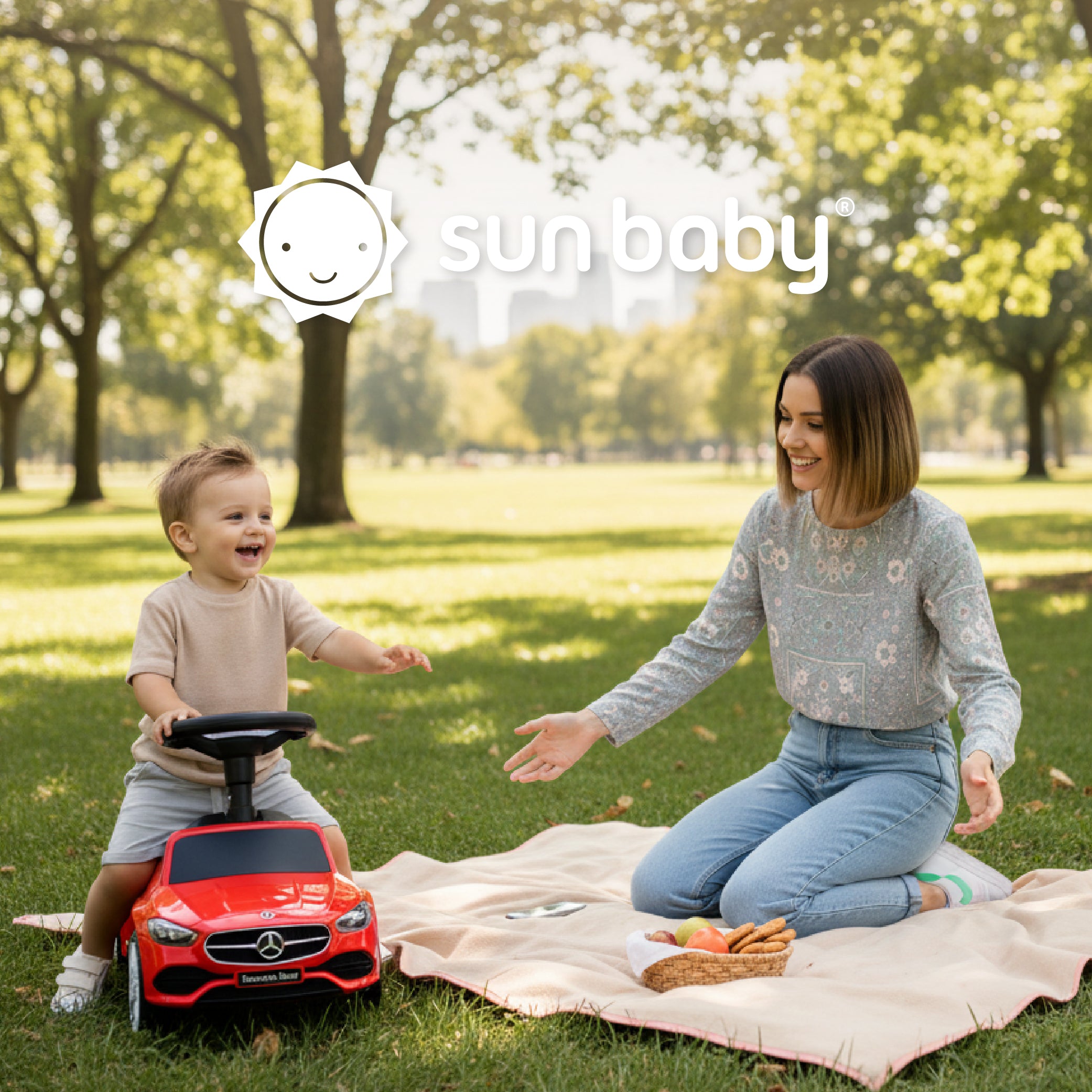 Mercedes C-Klasse roter Sun Baby Kinderwagen