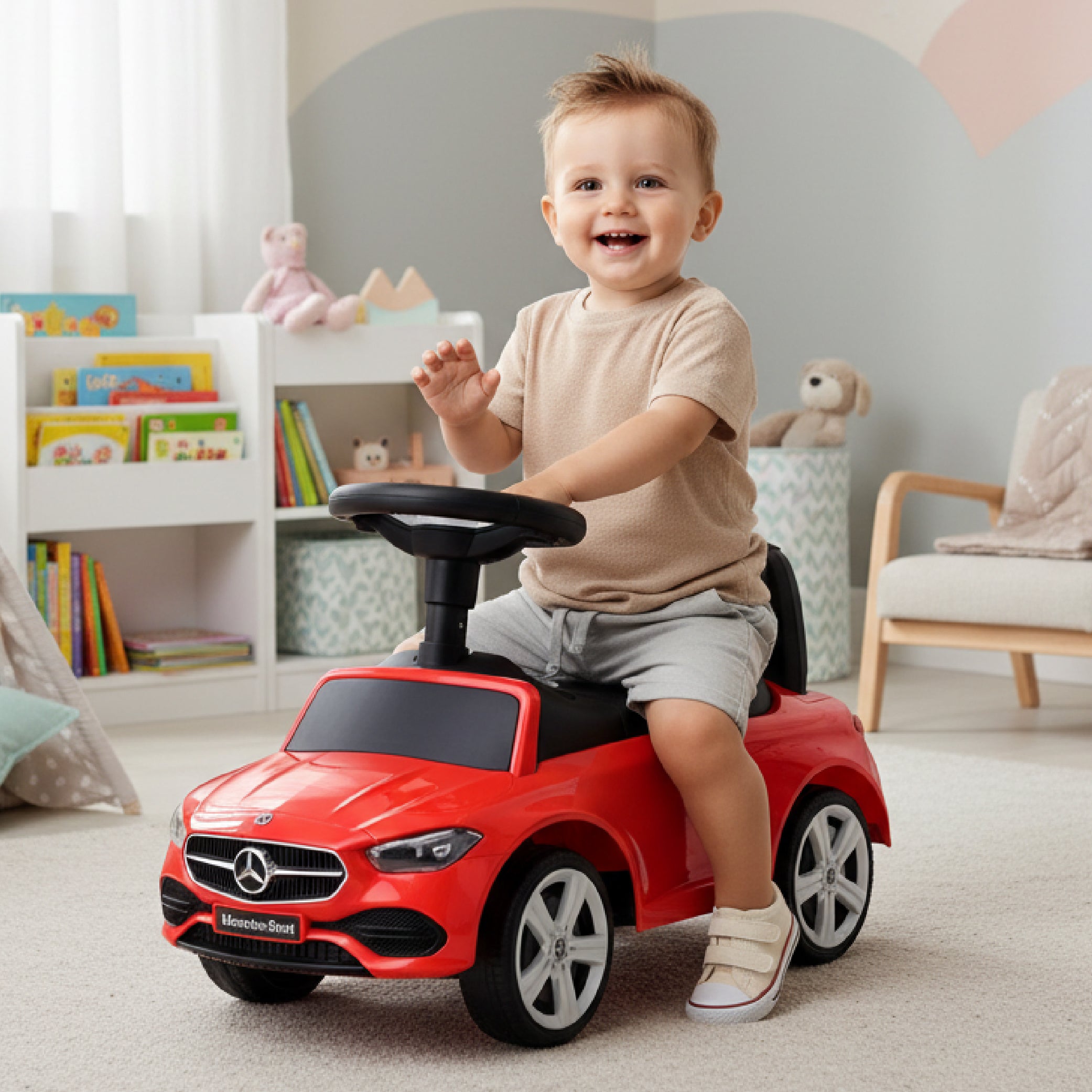 Mercedes C-Klasse roter Sun Baby Kinderwagen