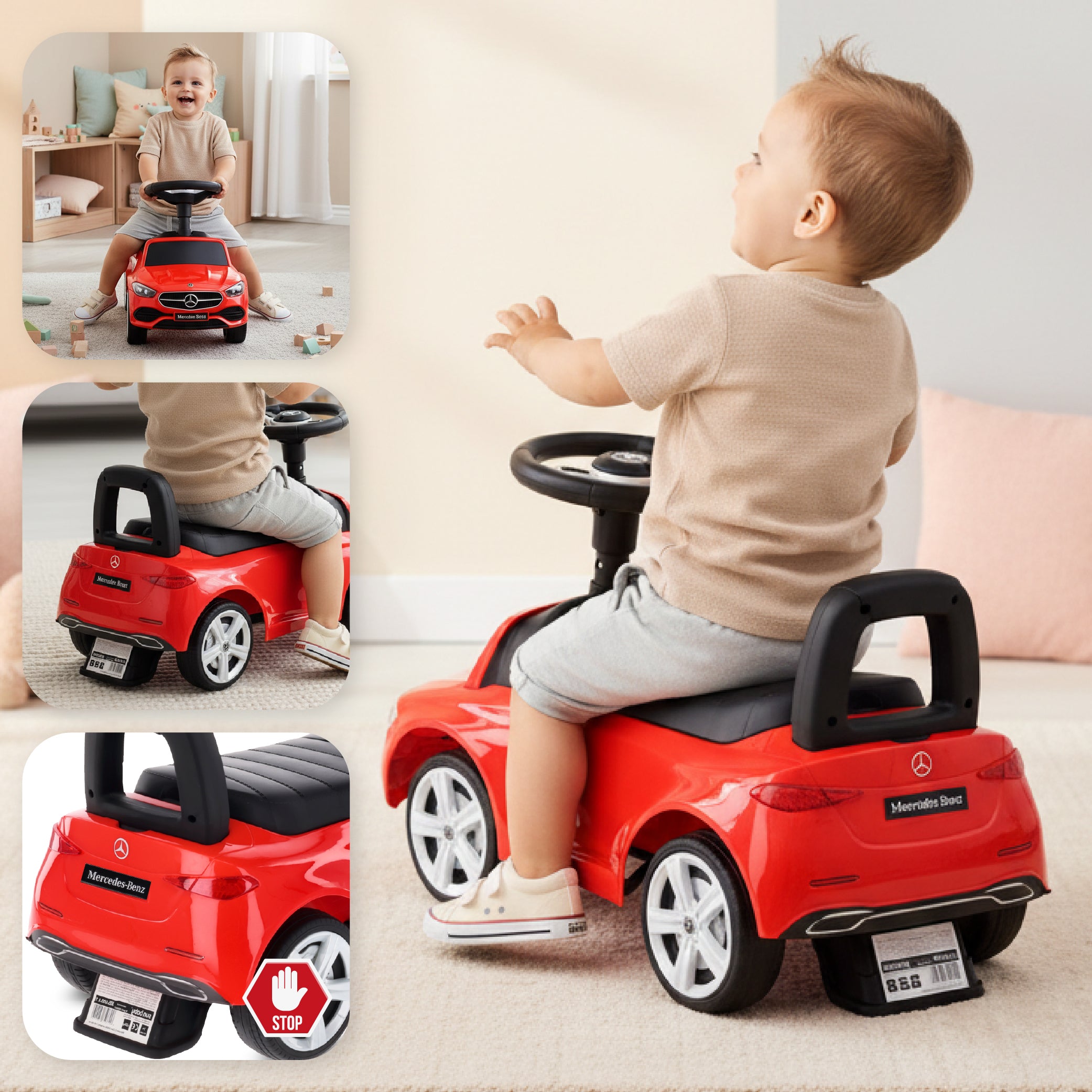 Mercedes C-Klasse roter Sun Baby Kinderwagen