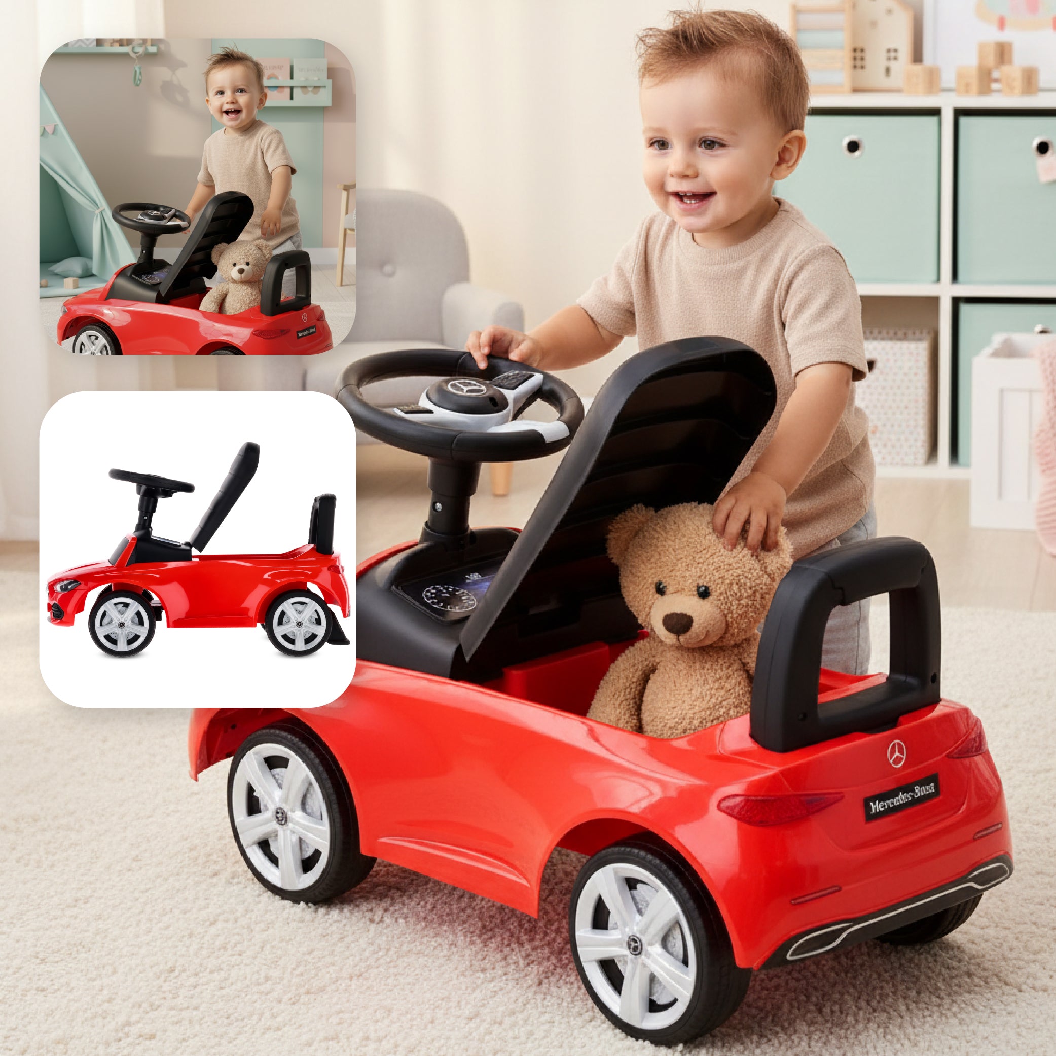 Mercedes C-Klasse roter Sun Baby Kinderwagen