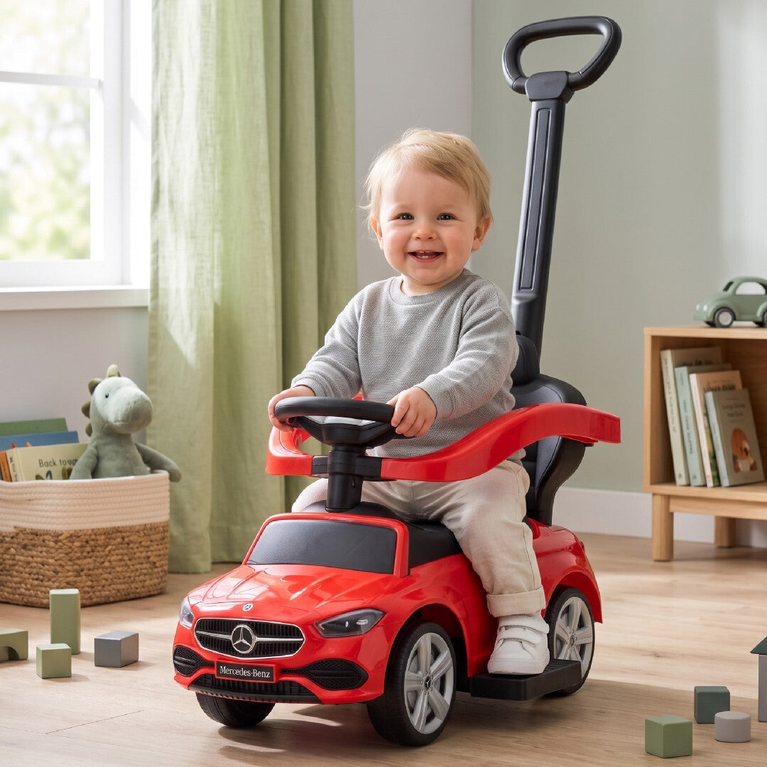 Mercedes C-Klasse Babywalker mit Schieber und Fußstütze, rot, Sun Baby