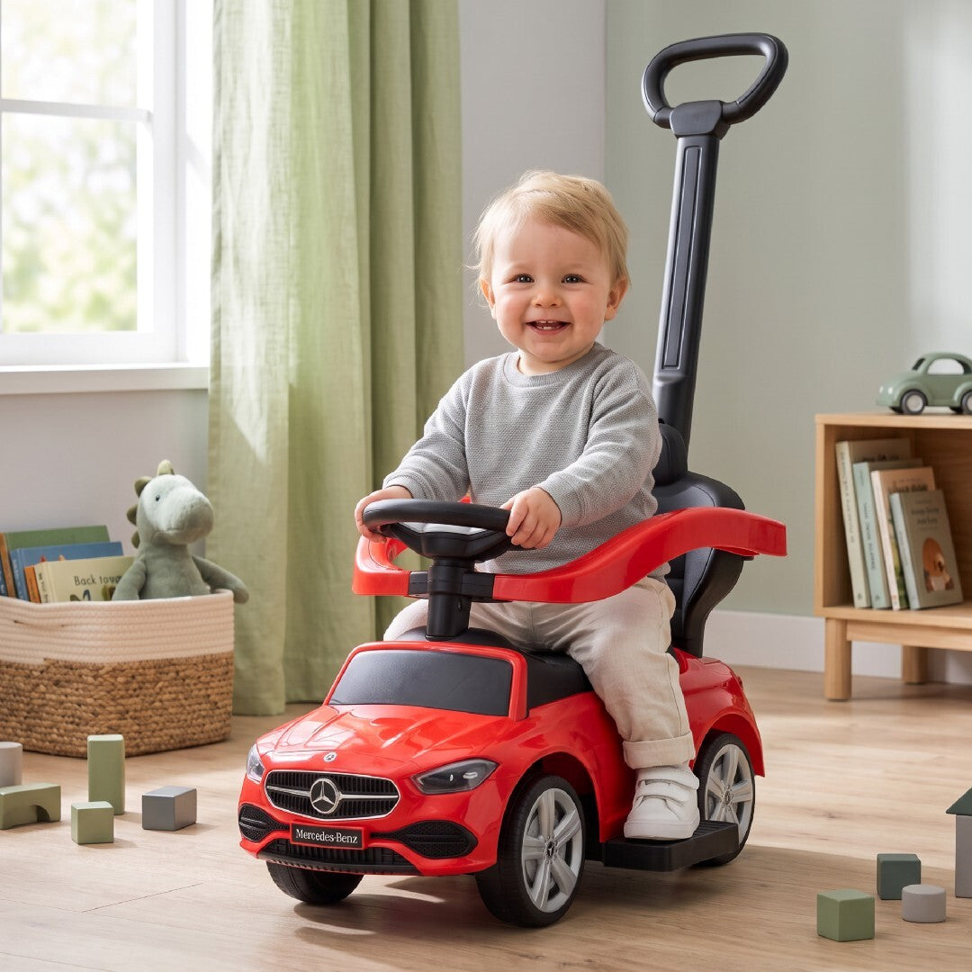 Mercedes C-Klasse Babywalker mit Schieber und Fußstütze, rot, Sun Baby