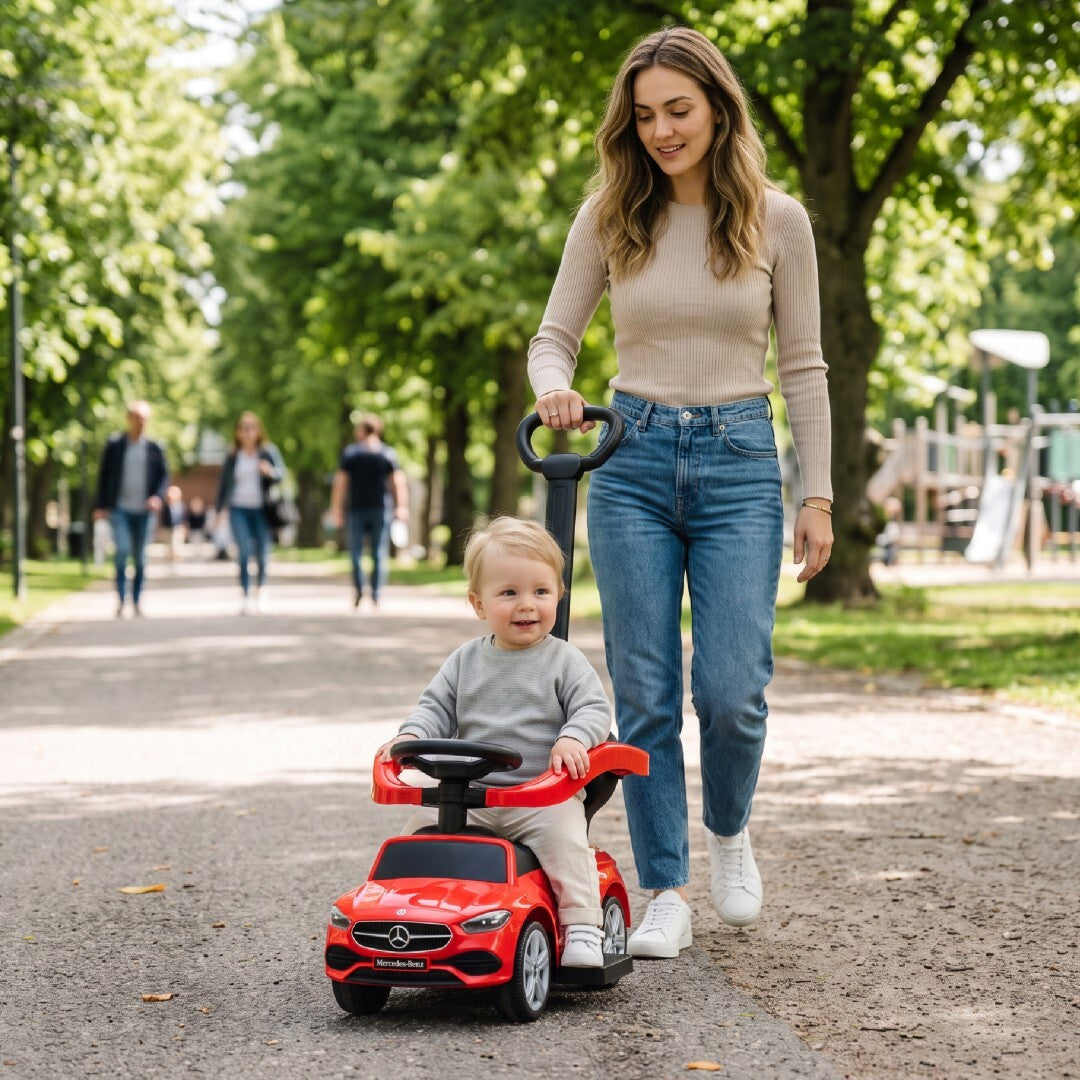 Mercedes C-Klasse Babywalker mit Schieber und Fußstütze, rot, Sun Baby