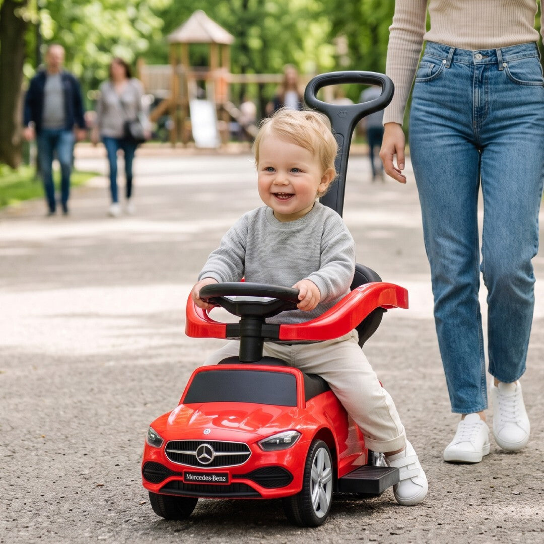 Mercedes C-Klasse Babywalker mit Schieber und Fußstütze, rot, Sun Baby