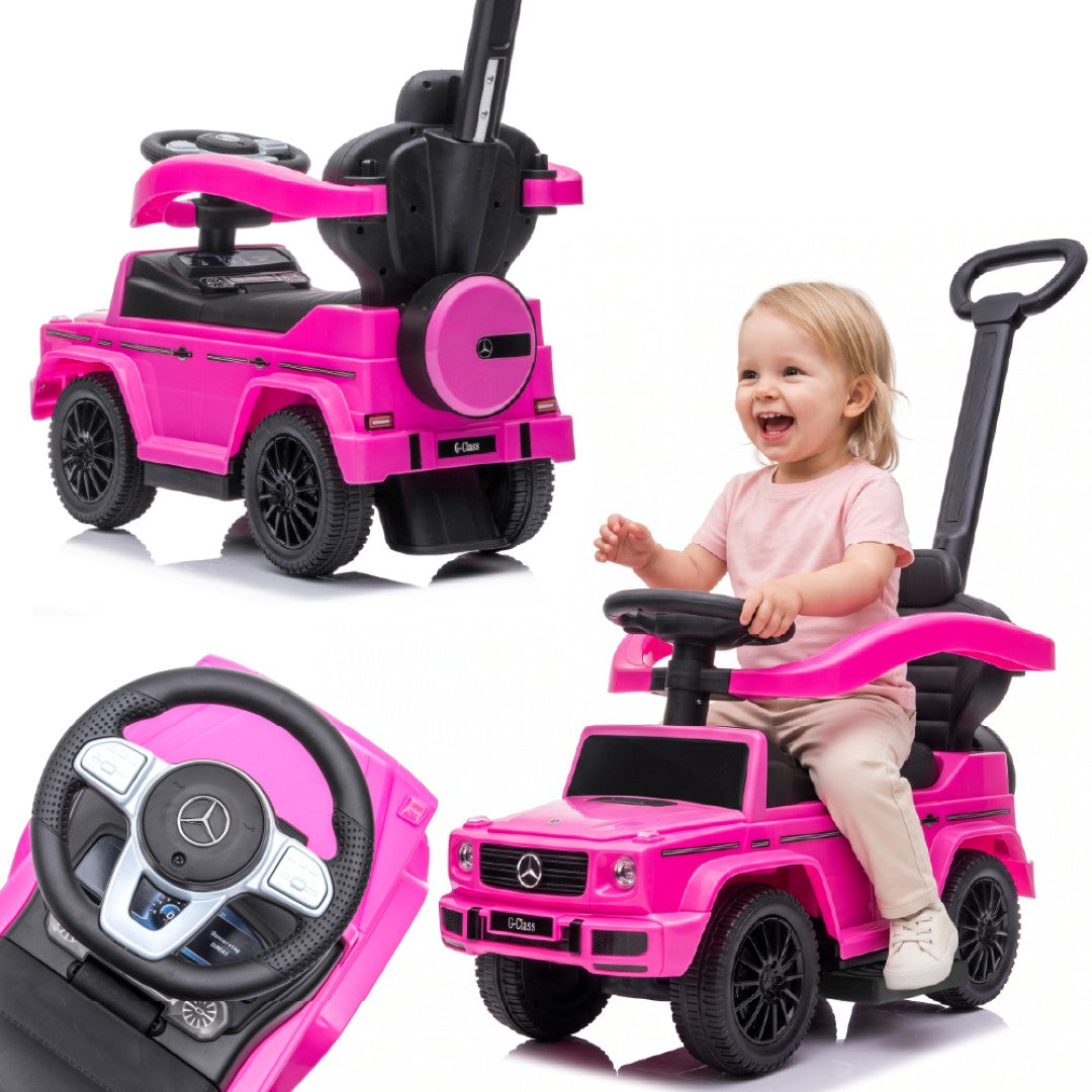 Ride-on car with pusher Mercedes Benz class fuchsia