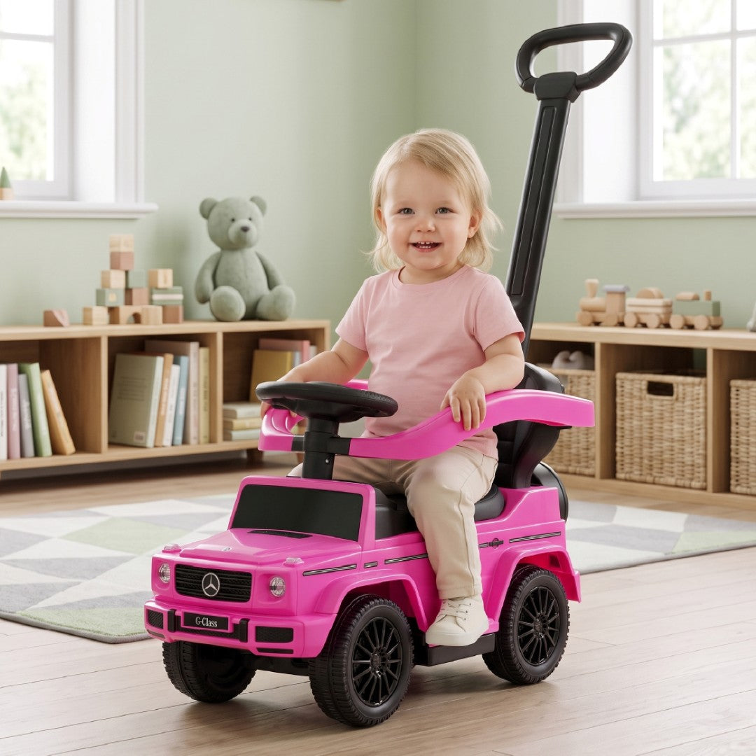 Ride-on car with pusher Mercedes Benz class fuchsia