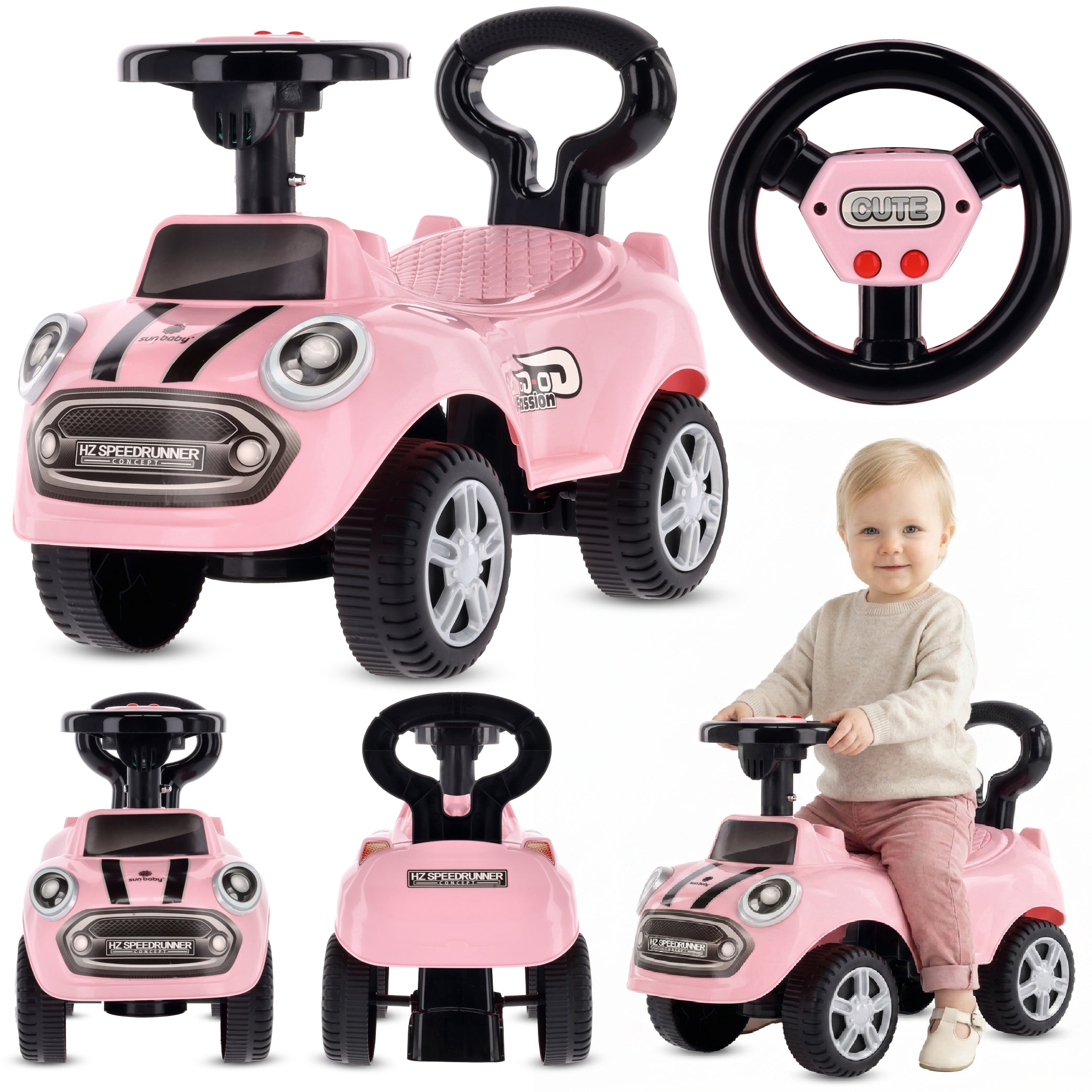 Jeździk samochód auto pchacz dla dzieci GO GO Fassion różowy