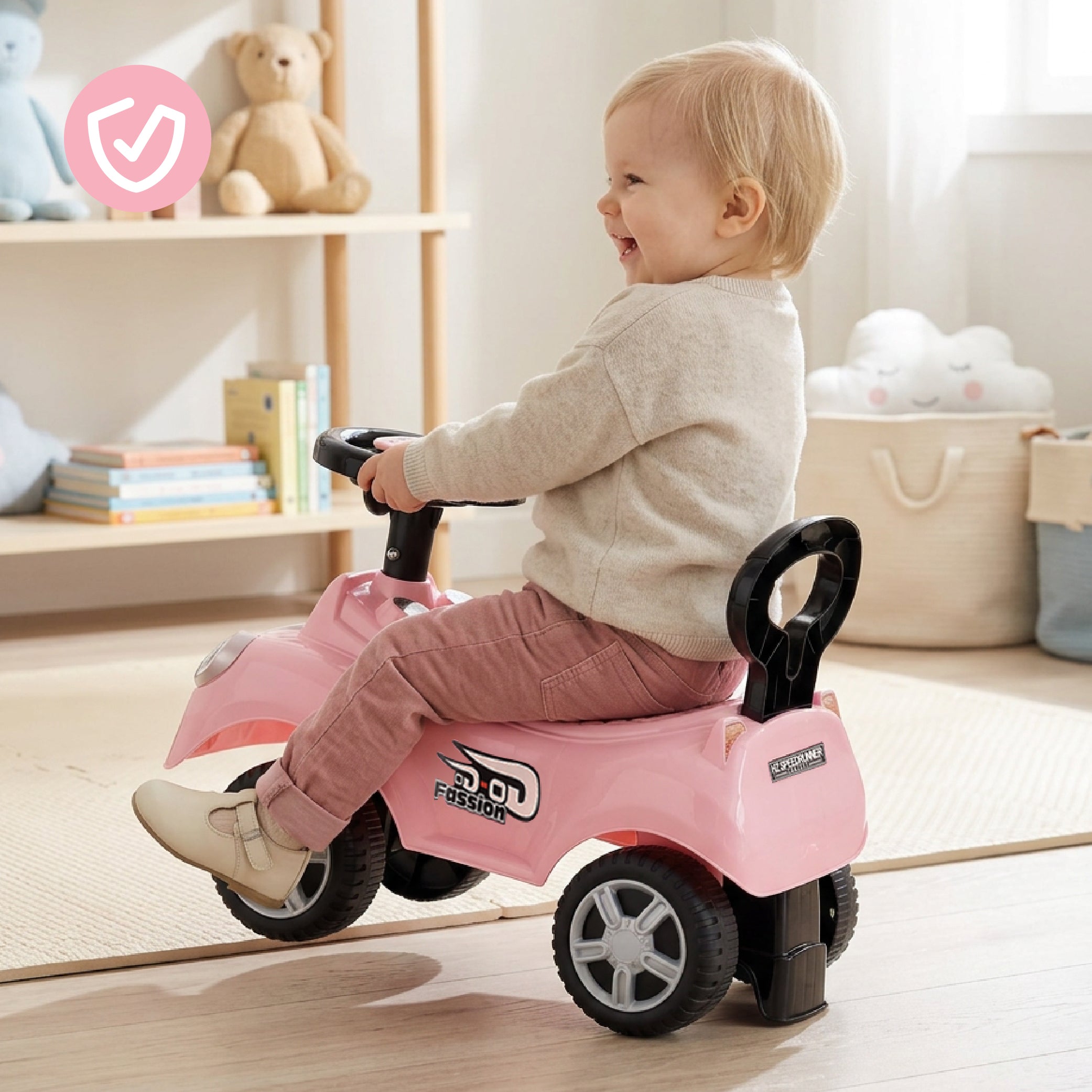 Jeździk samochód auto pchacz dla dzieci GO GO Fassion różowy