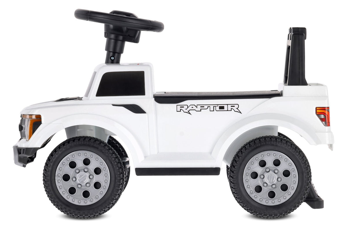 Jeździk Auto Pchacz dla dzieci na roczek schowek LED Ford Raptor biały Sun Baby
