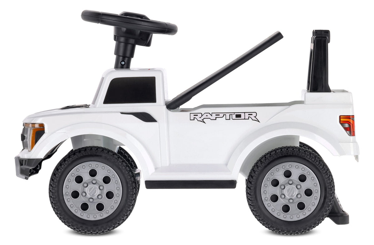Jeździk Auto Pchacz dla dzieci na roczek schowek LED Ford Raptor biały Sun Baby