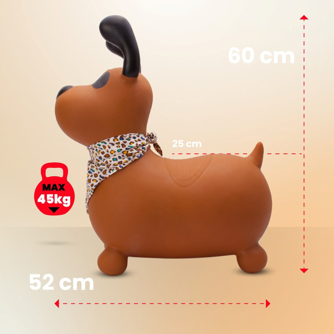 Skoczek dla dzieci do skakania z pompką Reksio brązowy z bandaną Sun Baby