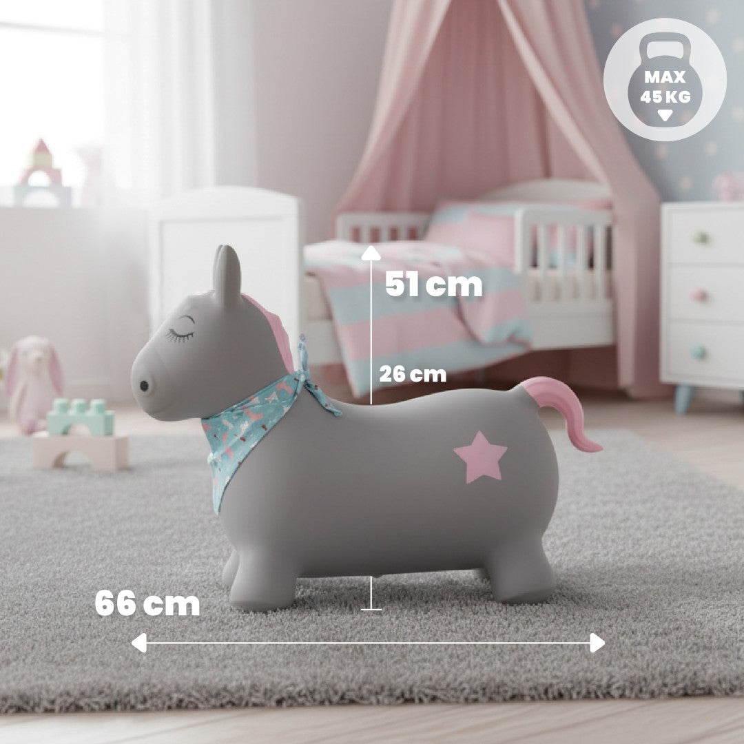 Children's jumper with a pump, Pony, gray, with a bandana