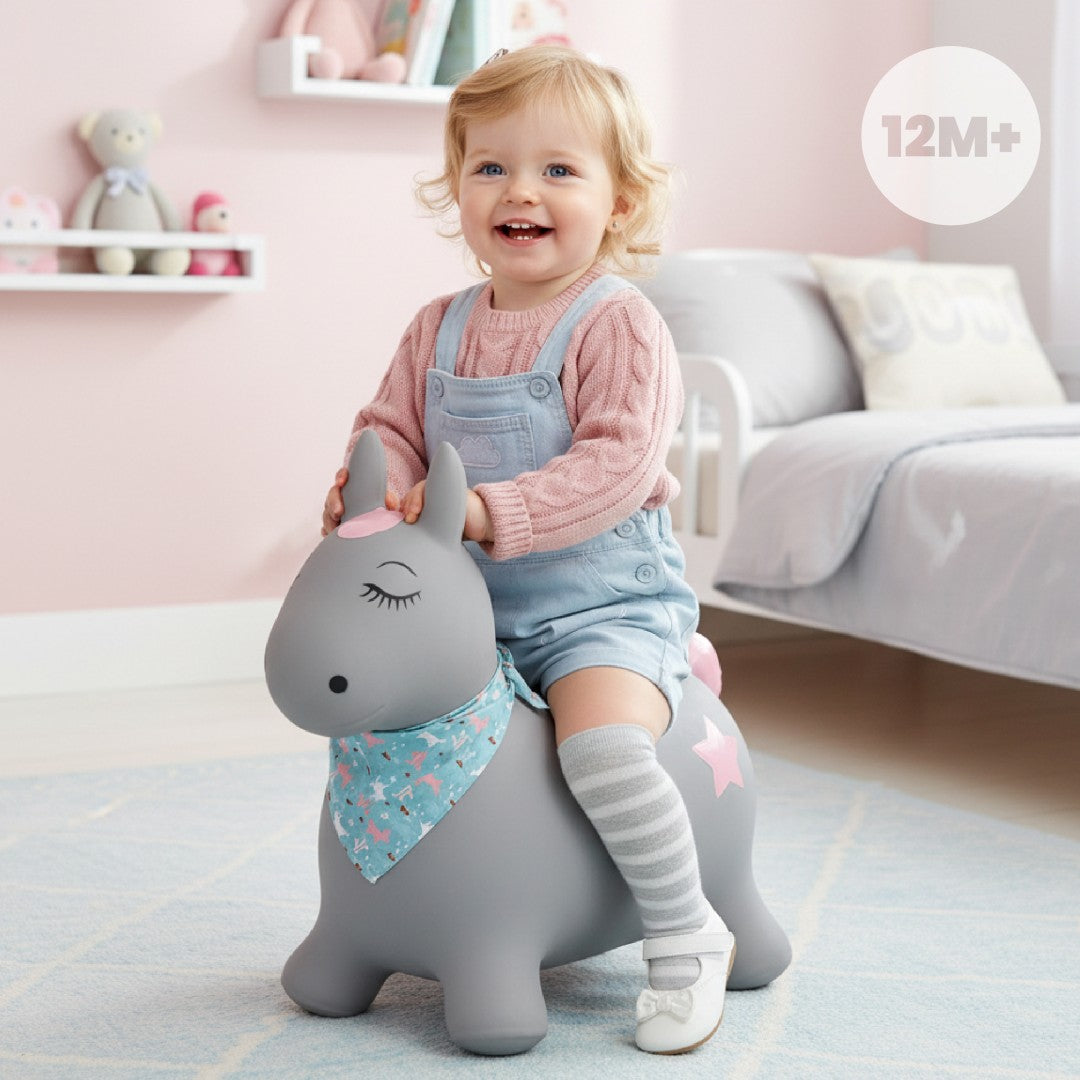 Children's jumper with a pump, Pony, gray, with a bandana