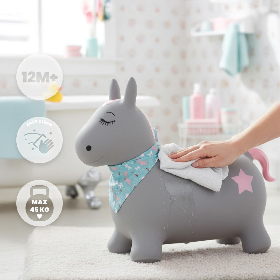 Children's jumper with a pump, Pony, gray, with a bandana