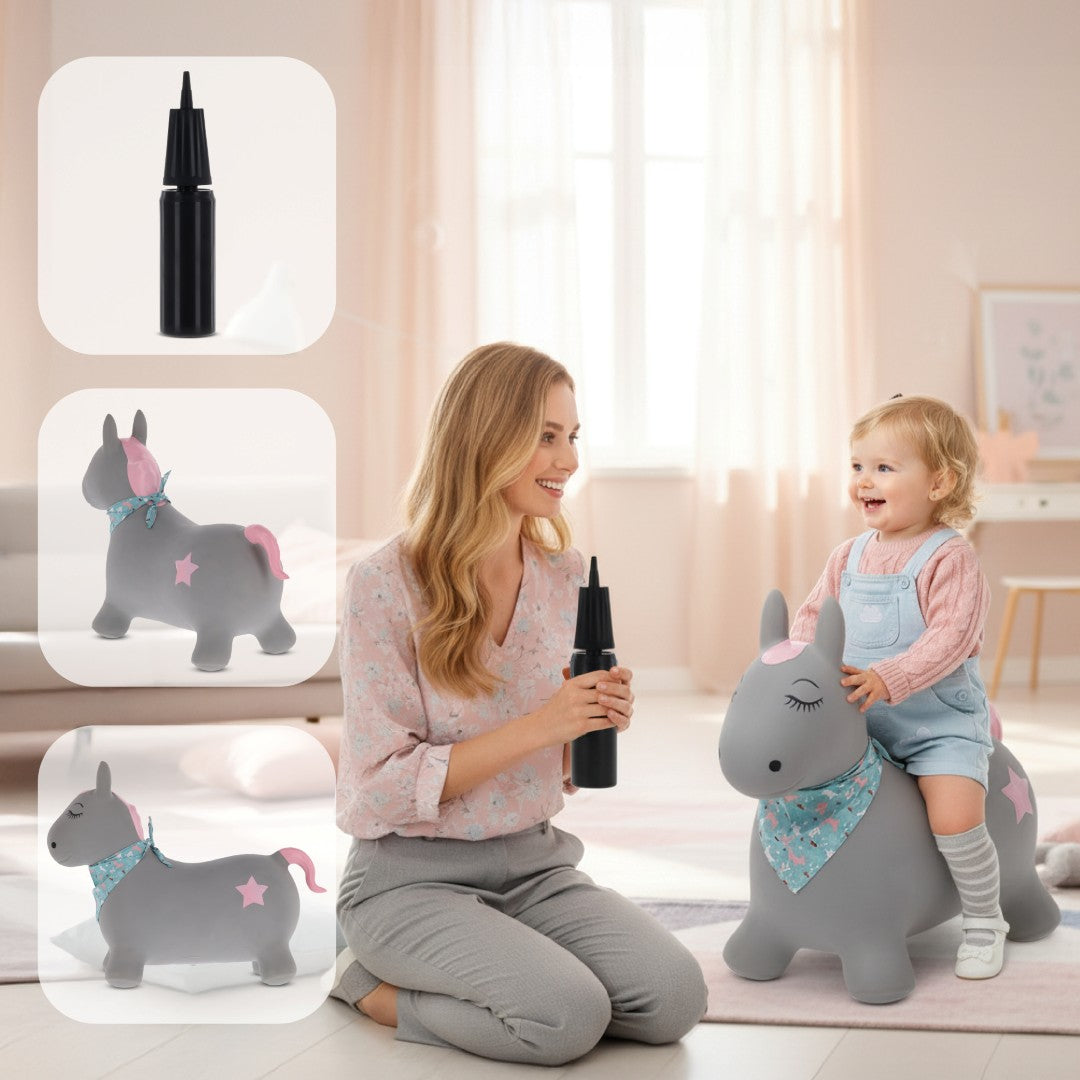 Children's jumper with a pump, Pony, gray, with a bandana