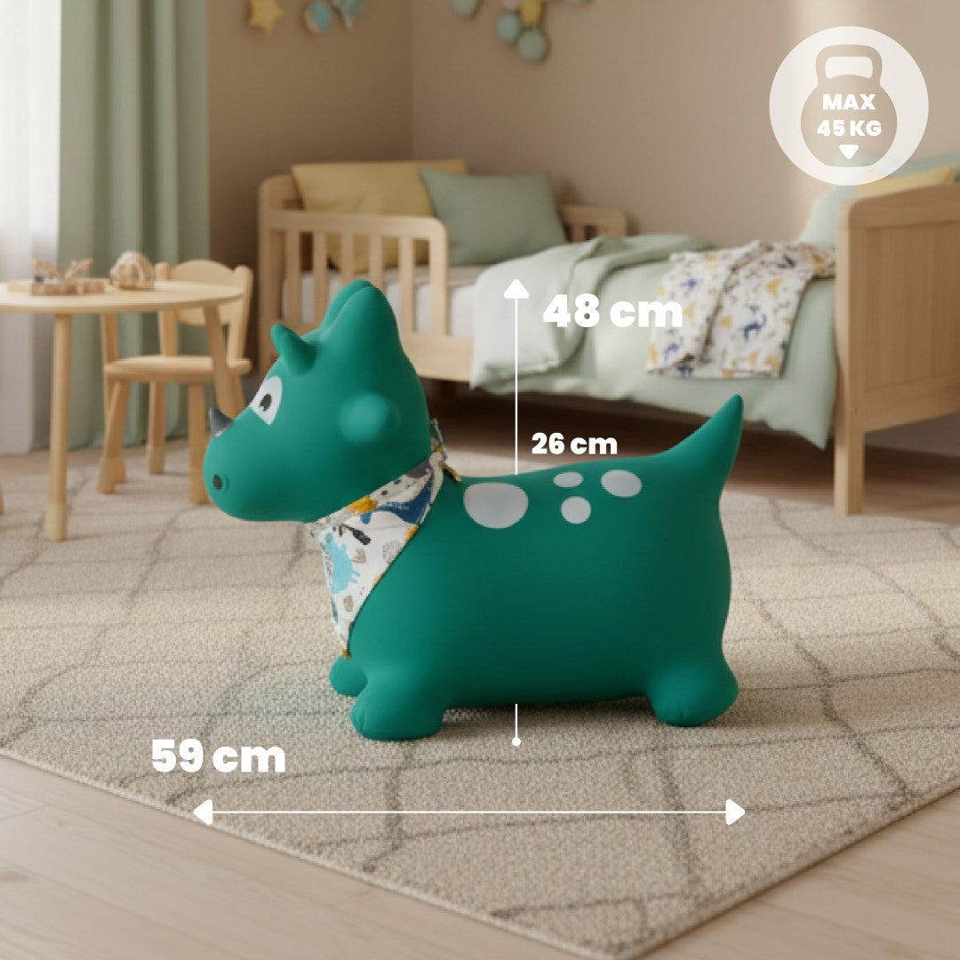 Kinderpullover mit Pumpe, Dino-grün, mit Sun Baby Halstuch