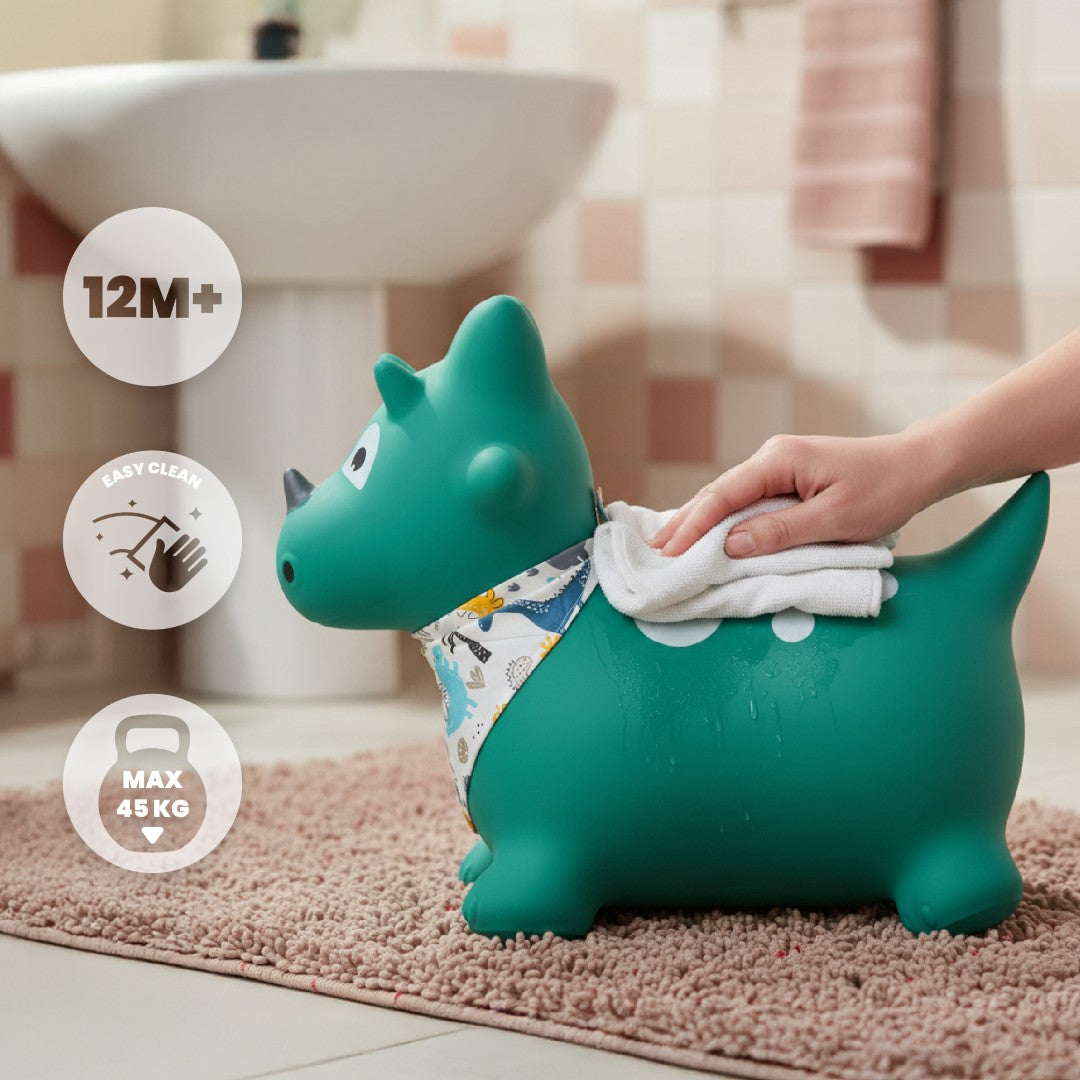 Kinderpullover mit Pumpe, Dino-grün, mit Sun Baby Halstuch