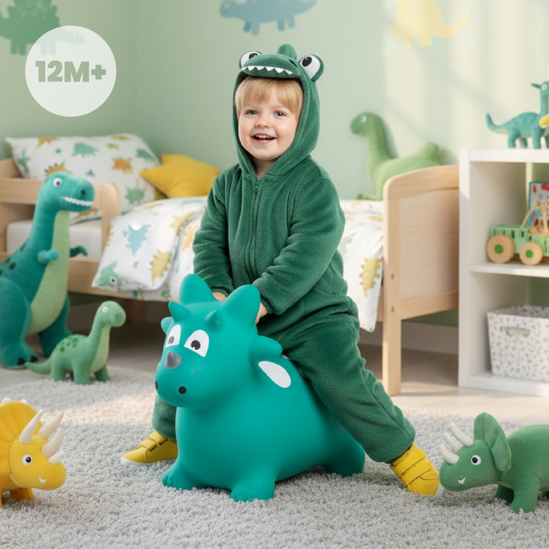 Skoczek dla dzieci do skakania z pompką Dino zielony