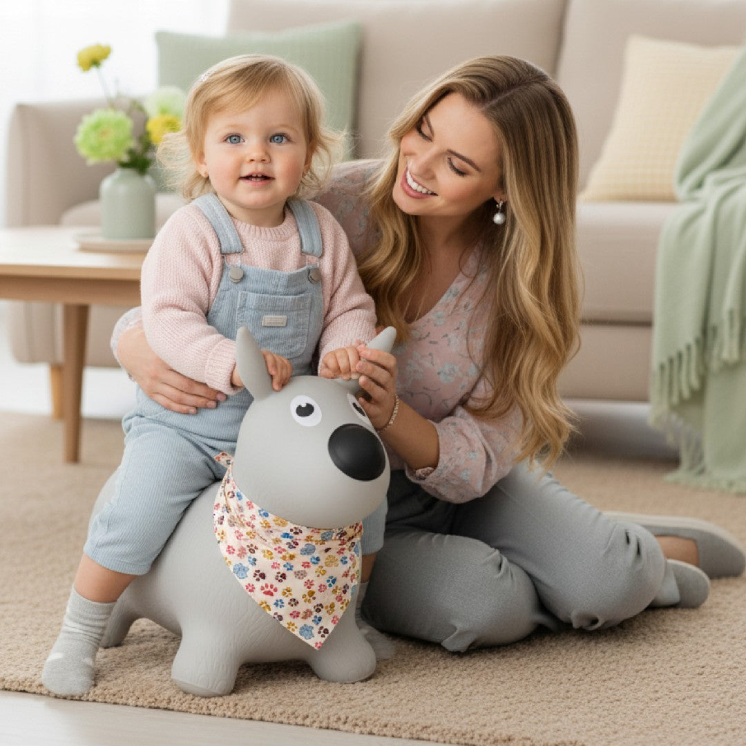 PIESIO gray jumper with a pump for children with a bandana