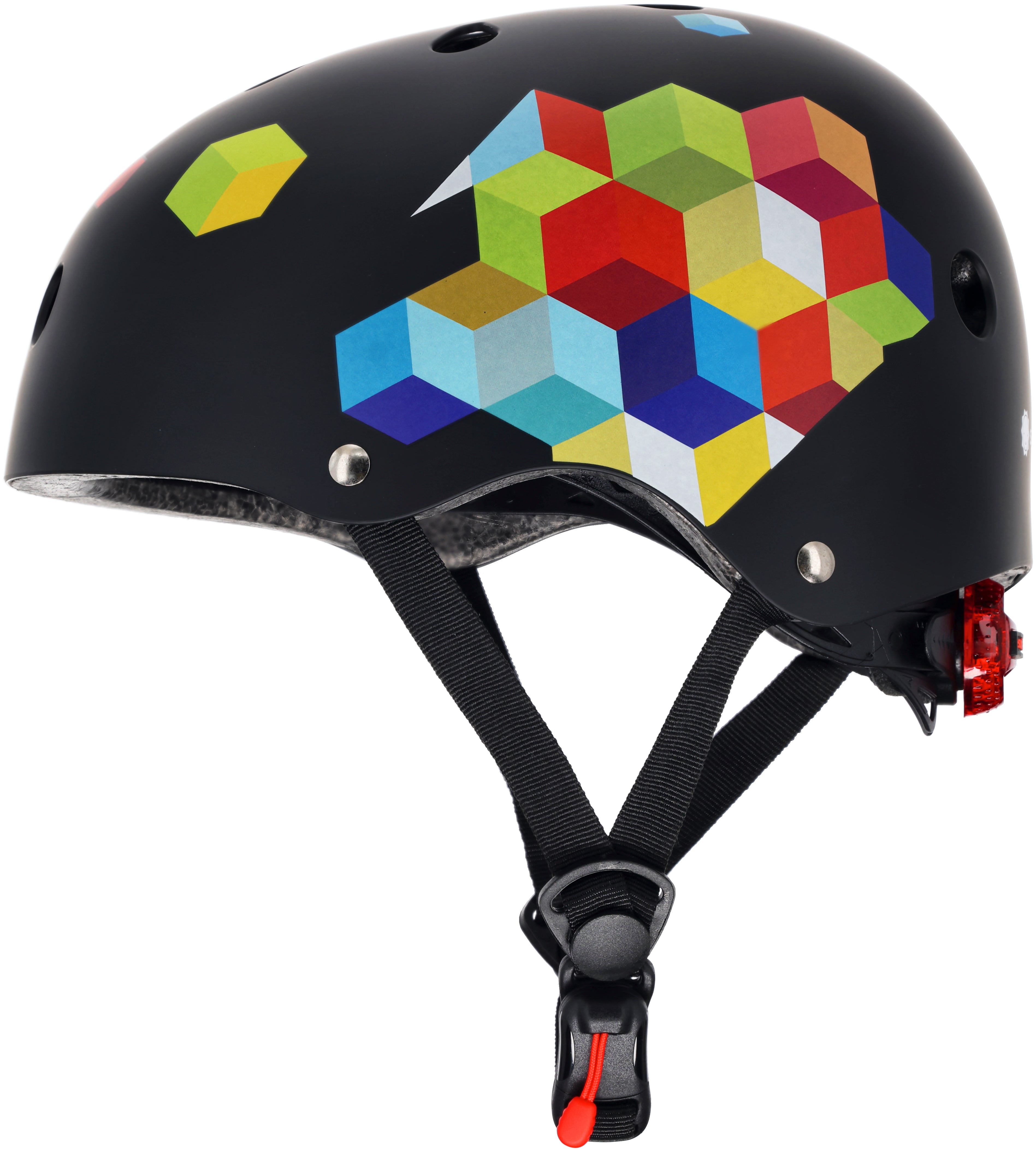 Kask rowerowy dla dzieci I love my bike M 54-58 cm LEKKI lampka LED klipsy magnetyczne czarny