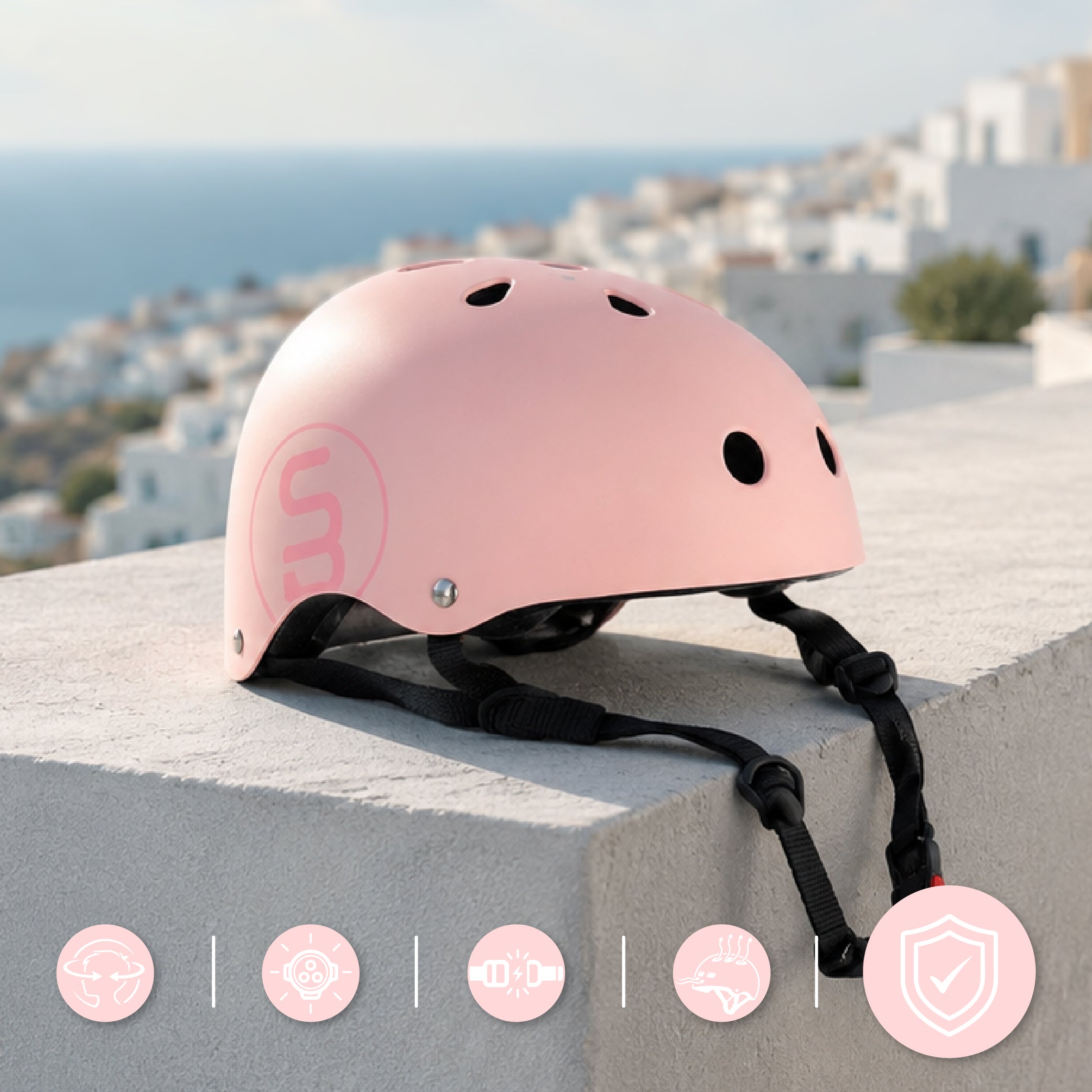 Kask rowerowy dla dzieci PERFECT FIT S 50-54 cm LEKKI lampka LED klipsy magnetyczne różowy