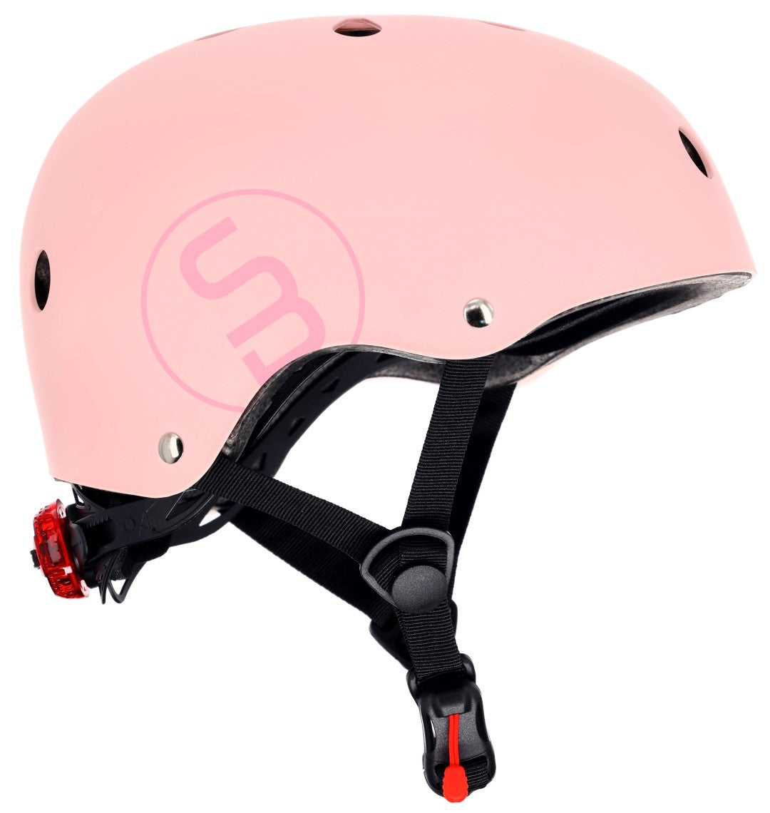 Kask rowerowy dla dzieci PERFECT FIT S 50-54 cm LEKKI lampka LED klipsy magnetyczne różowy