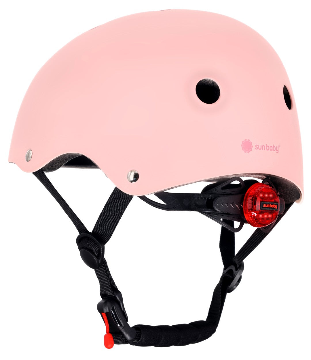 Kask rowerowy dla dzieci PERFECT FIT S 50-54 cm LEKKI lampka LED klipsy magnetyczne różowy