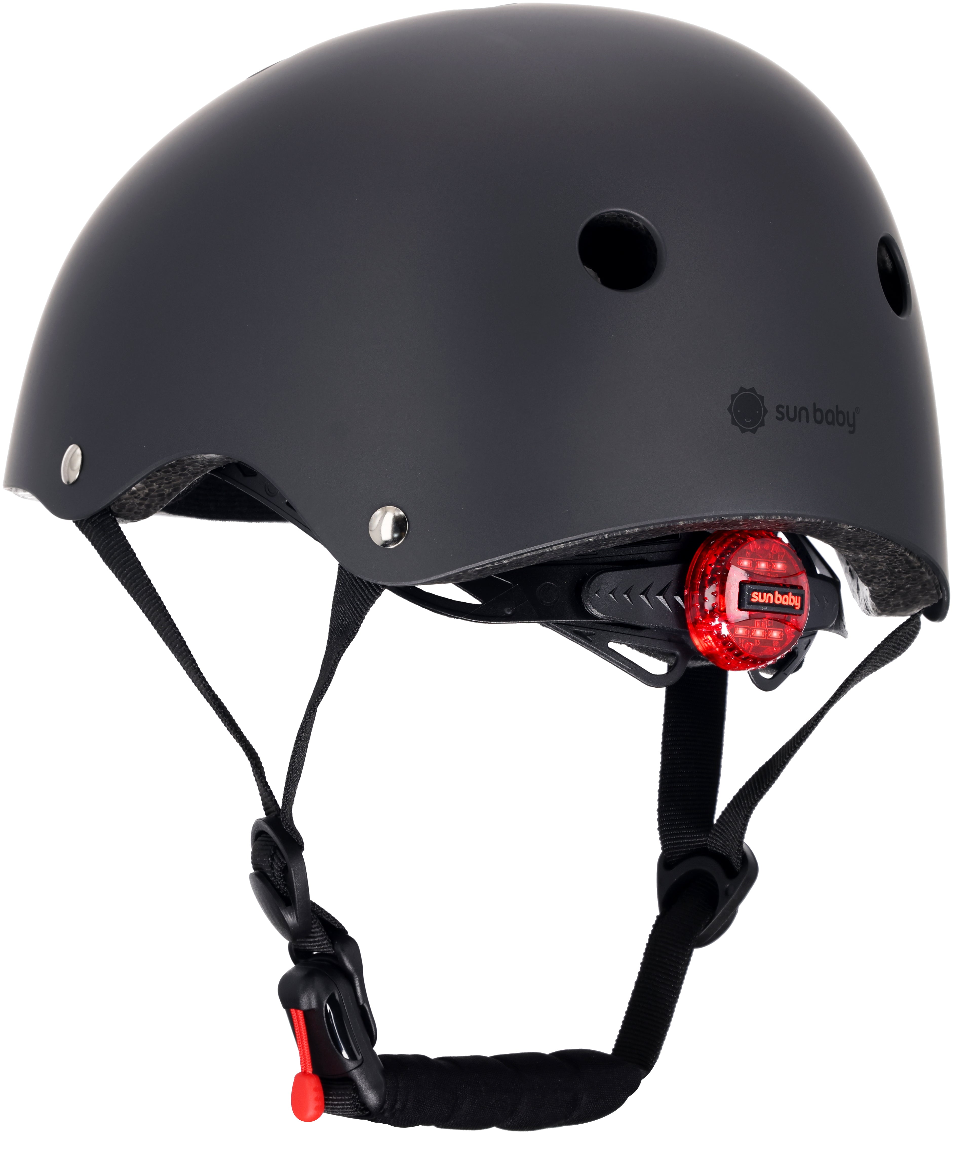 Kask rowerowy dla dzieci PERFECT FIT S 50-54 cm LEKKI lampka LED klipsy magnetyczne czarny