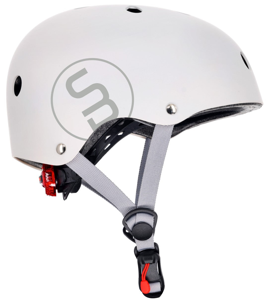 Kask rowerowy dla dzieci PERFECT FIT S 50-54 cm LEKKI lampka LED klipsy magnetyczne biały