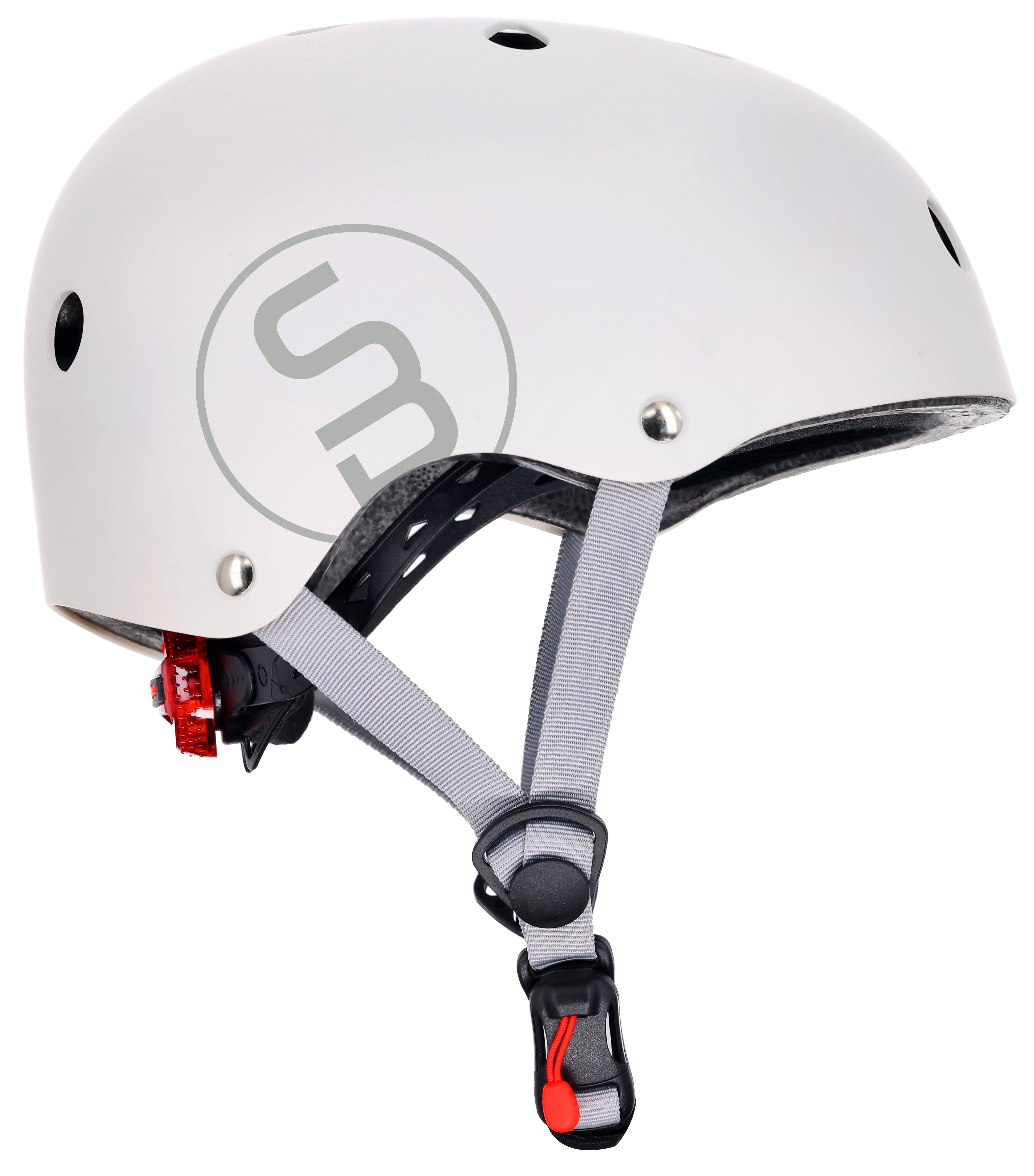 Kask rowerowy dla dzieci PERFECT FIT M 54-58 cm LEKKI lampka LED klipsy magnetyczne biały