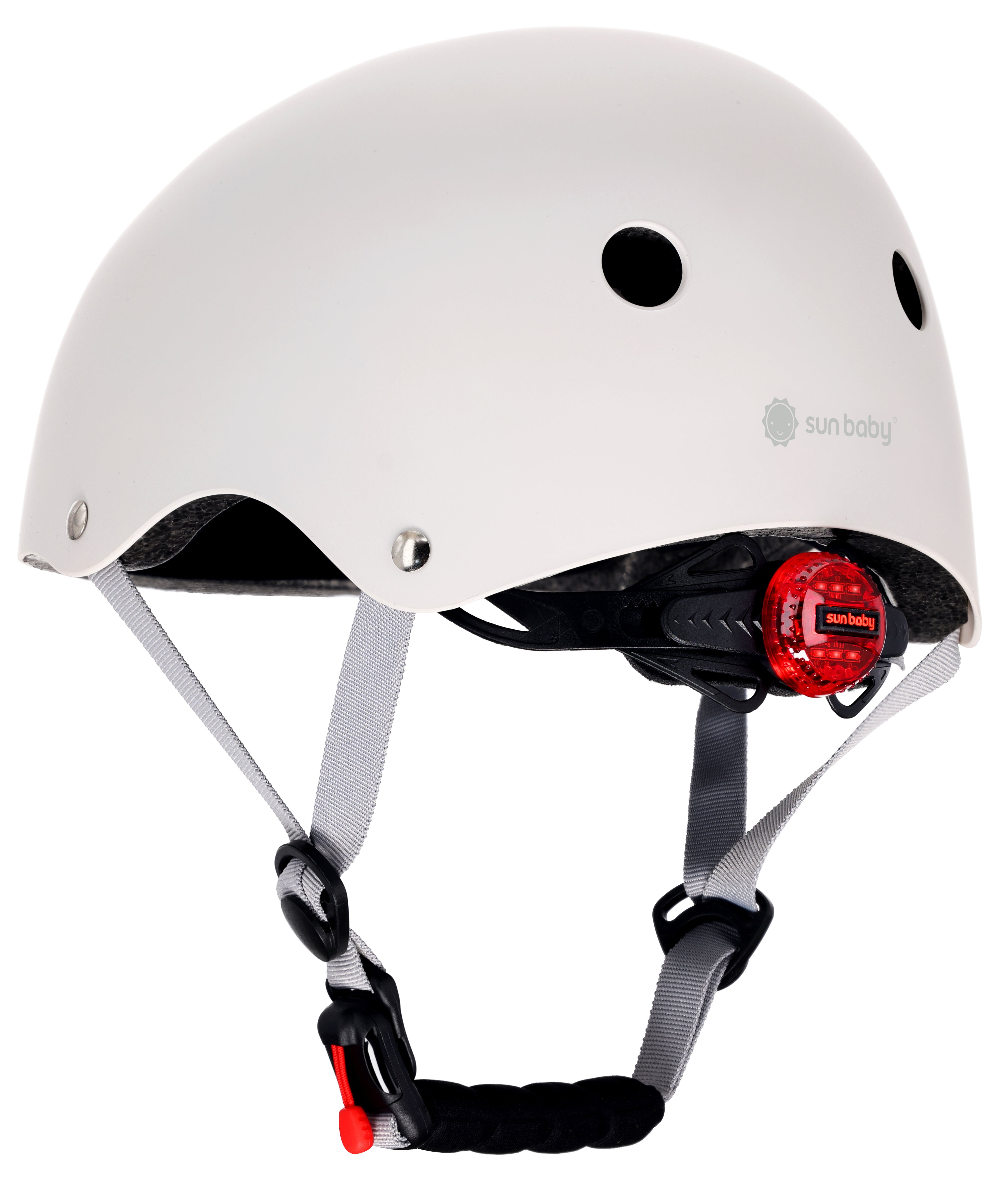 Kask rowerowy dla dzieci PERFECT FIT M 54-58 cm LEKKI lampka LED klipsy magnetyczne biały