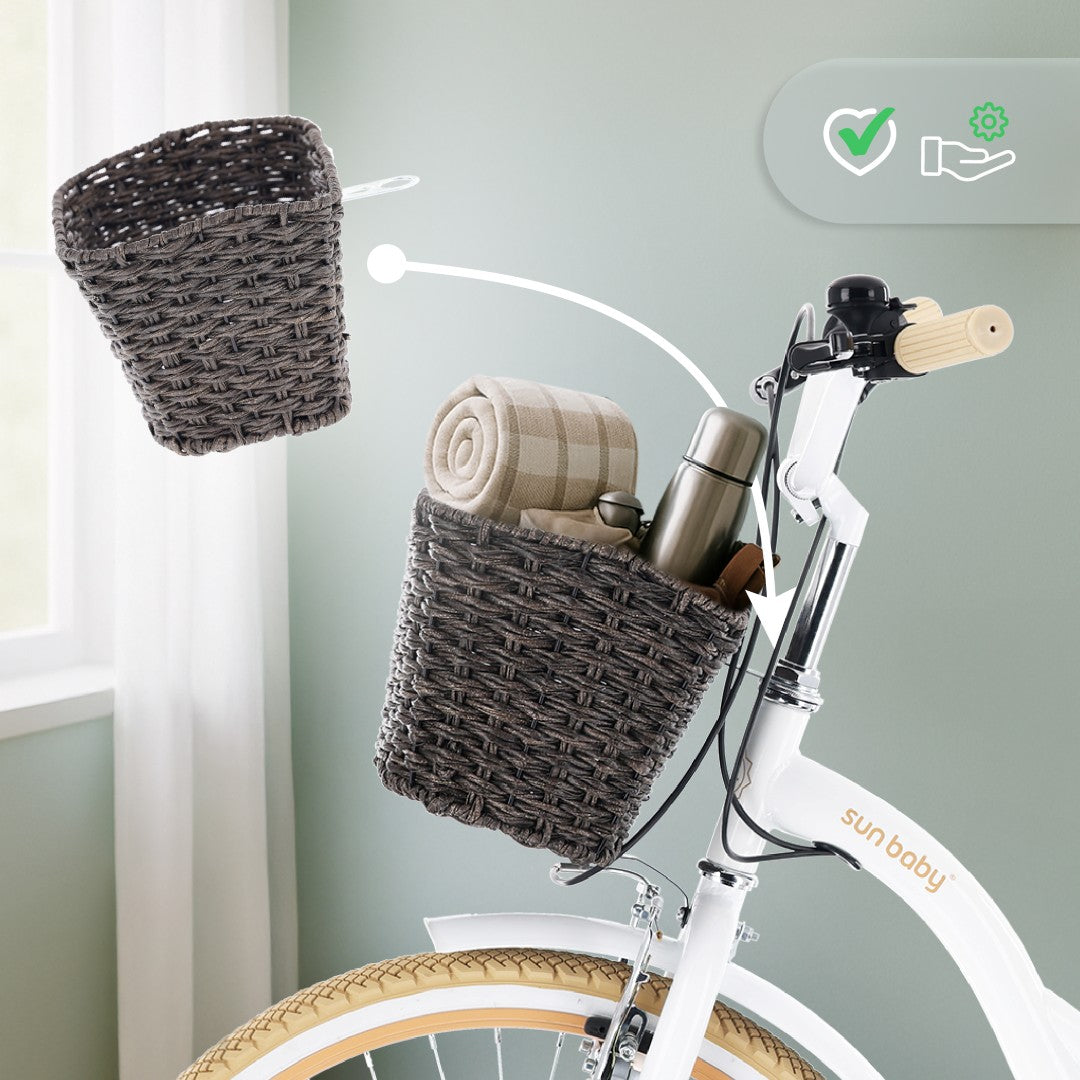 Koszyk rowerowy dla dzieci młodzieżowy na rower pleciony 20 24 cale