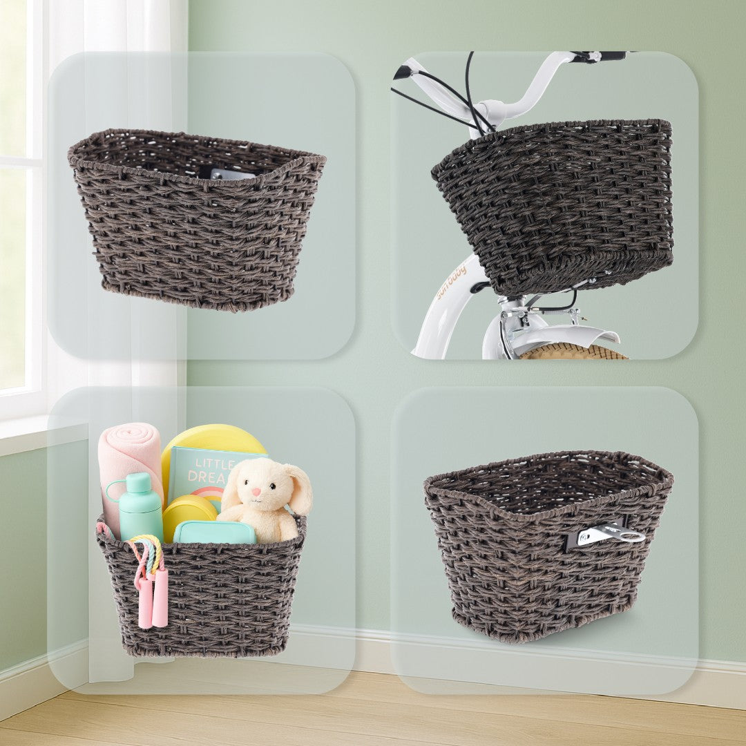 Koszyk rowerowy dla dzieci młodzieżowy na rower pleciony 20 24 cale